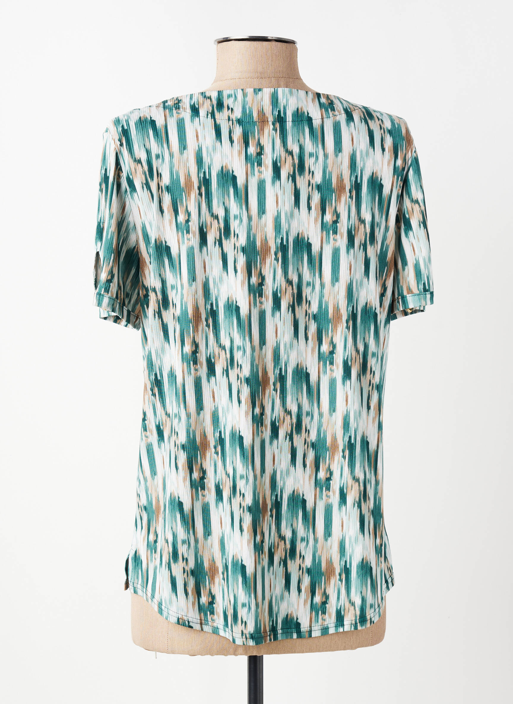 Tricou elasticitate mâneci scurte verde GEVANA femeie