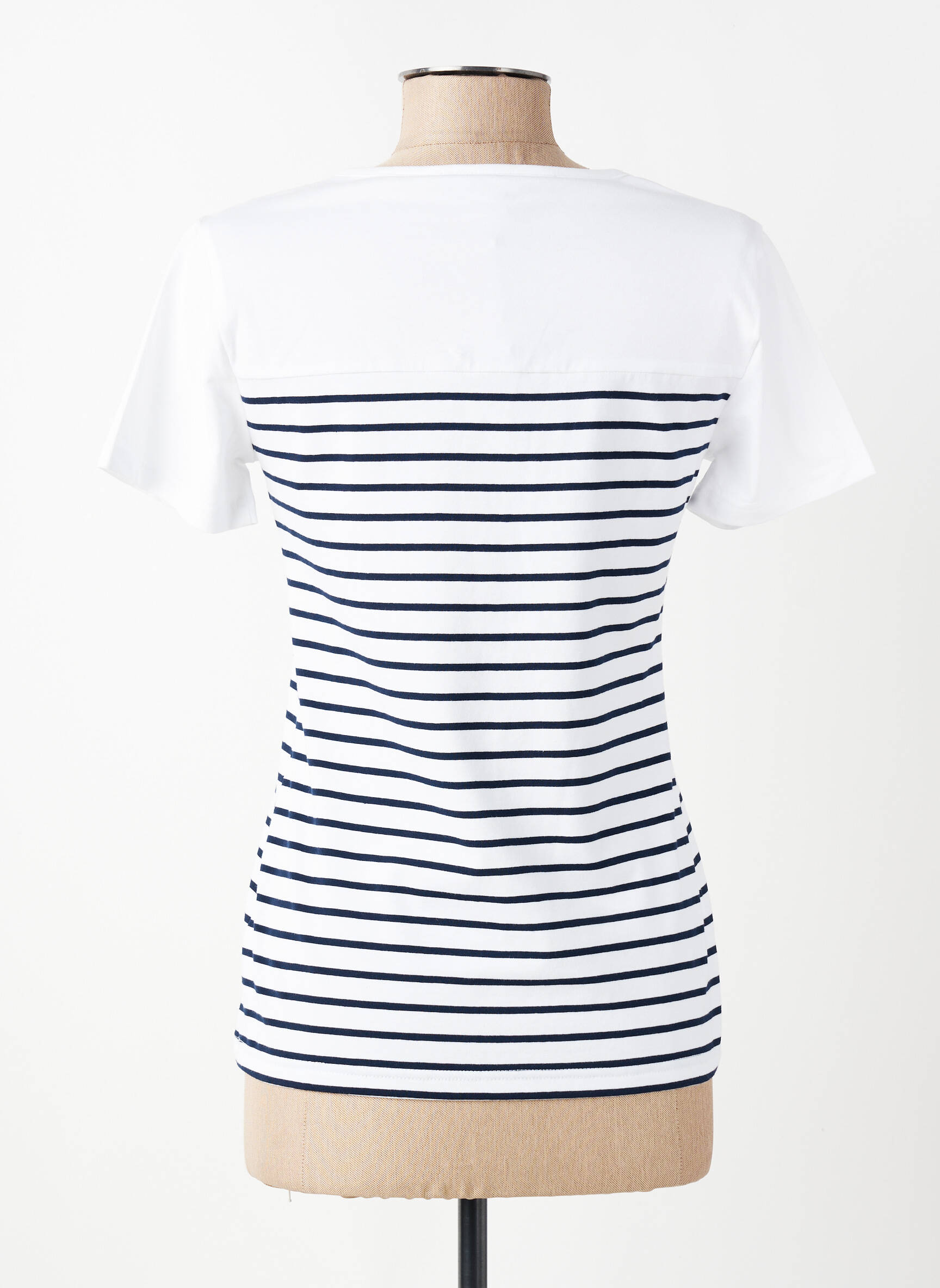 Tricou serigrafie cu strasuri mâneci scurte albastru ANANKE femeie