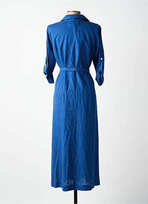 Rochie lungă țesătură crep mâneci 3/4 albastru ELEONORA AMADEI femeie