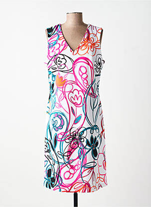 Rochie midi imprimeu floral fără mâneci alb JOSEPH RIBKOFF femeie