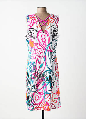Rochie midi imprimeu floral fără mâneci alb JOSEPH RIBKOFF femeie