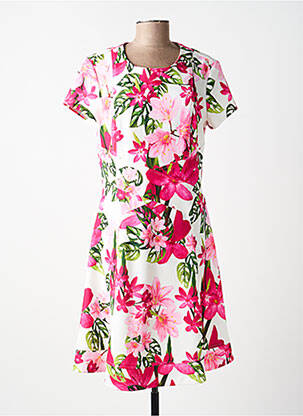 Rochie midi imprimeu floral mâneci scurte roz JOSEPH RIBKOFF femeie