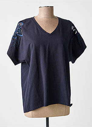 Tricou croială dreaptă mâneci scurte albastru MARIA BELLENTANI femeie
