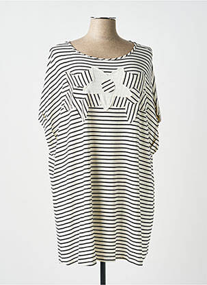 Tricou croială dreaptă mâneci scurte bej MARIA BELLENTANI femeie