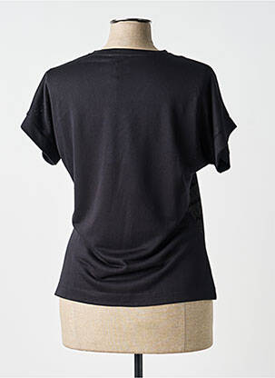 Tricou imprimeu fantezie mâneci scurte negru LEO & UGO femeie