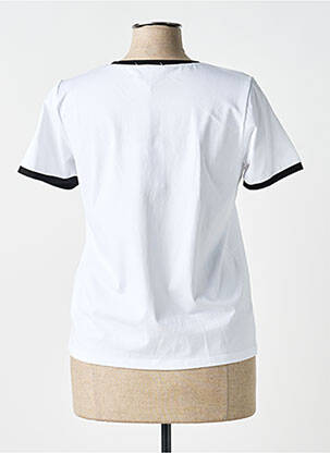 Tricou serigrafie cu strasuri mâneci scurte alb LEO & UGO femeie