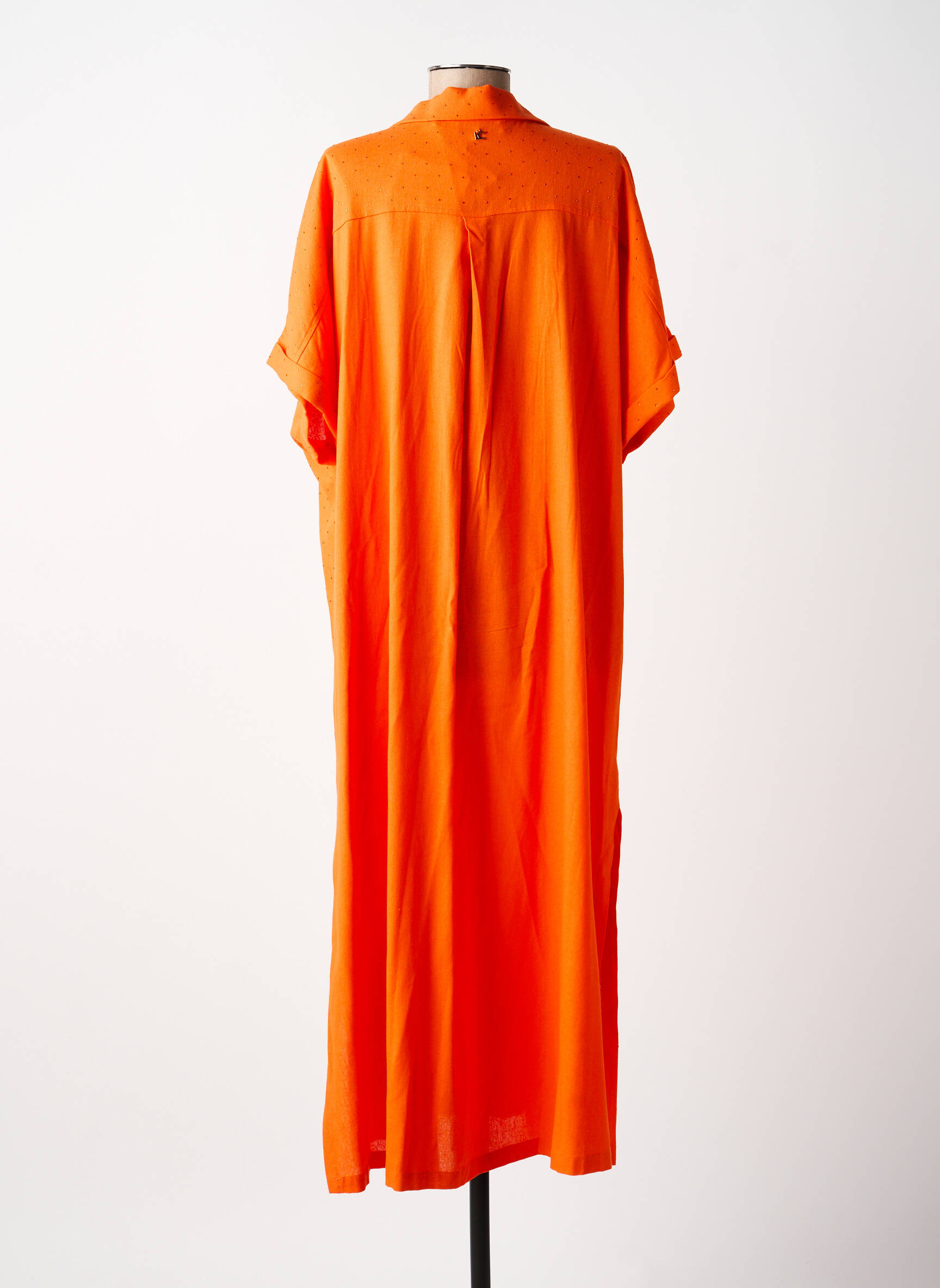 Rochie lungă mâneci scurte mâneci scurte portocalie LOLA CASADEMUNT femeie