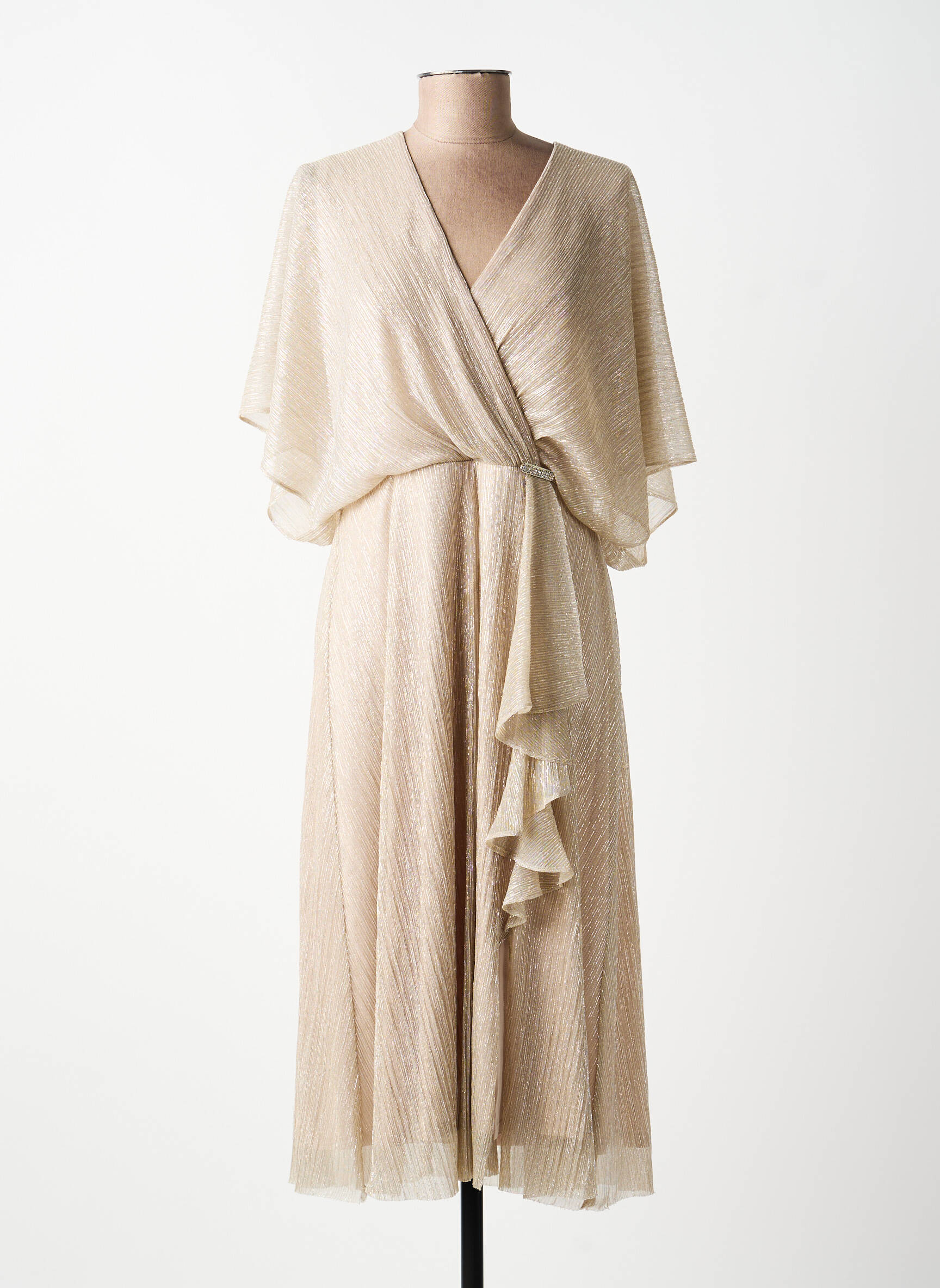 Rochie midi croială fluidă mâneci 3/4 bej JOSEPH RIBKOFF femeie
