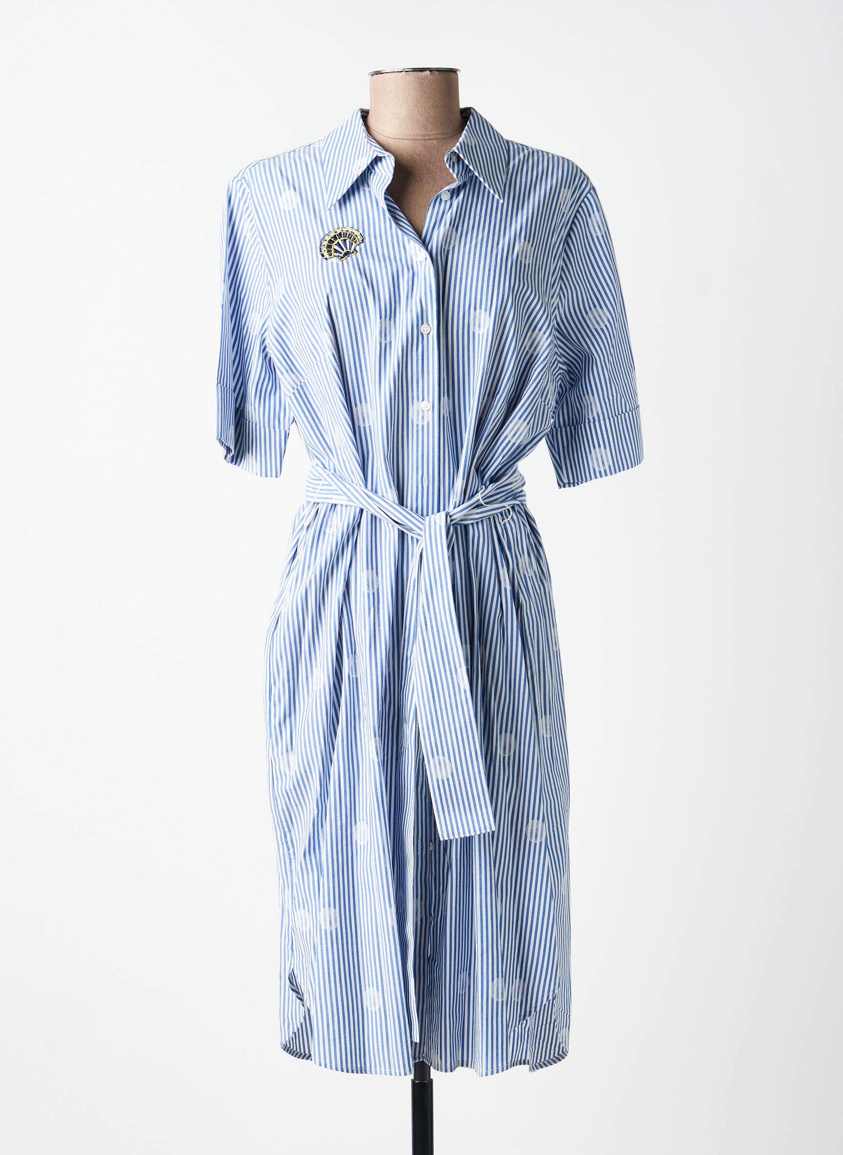 Rochie midi mâneci scurte mâneci scurte albastru ANANKE femeie