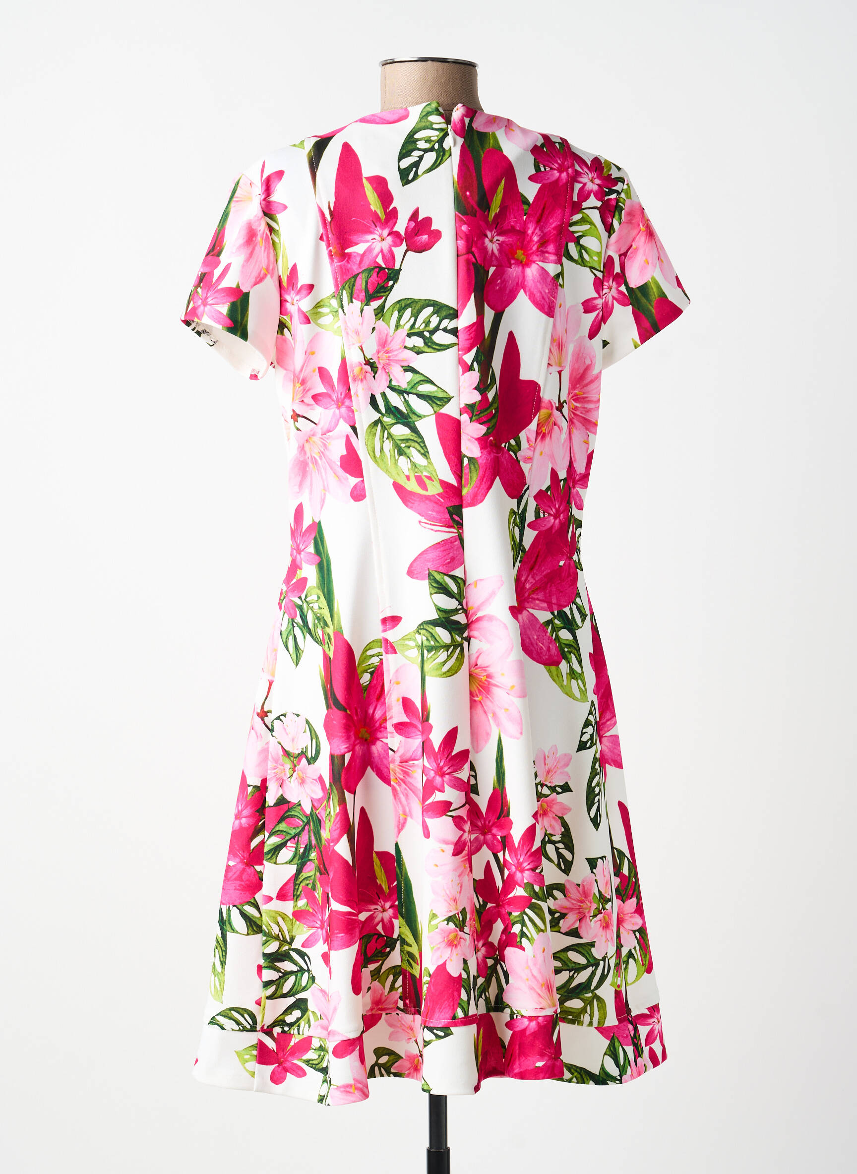 Rochie midi imprimeu floral mâneci scurte roz JOSEPH RIBKOFF femeie