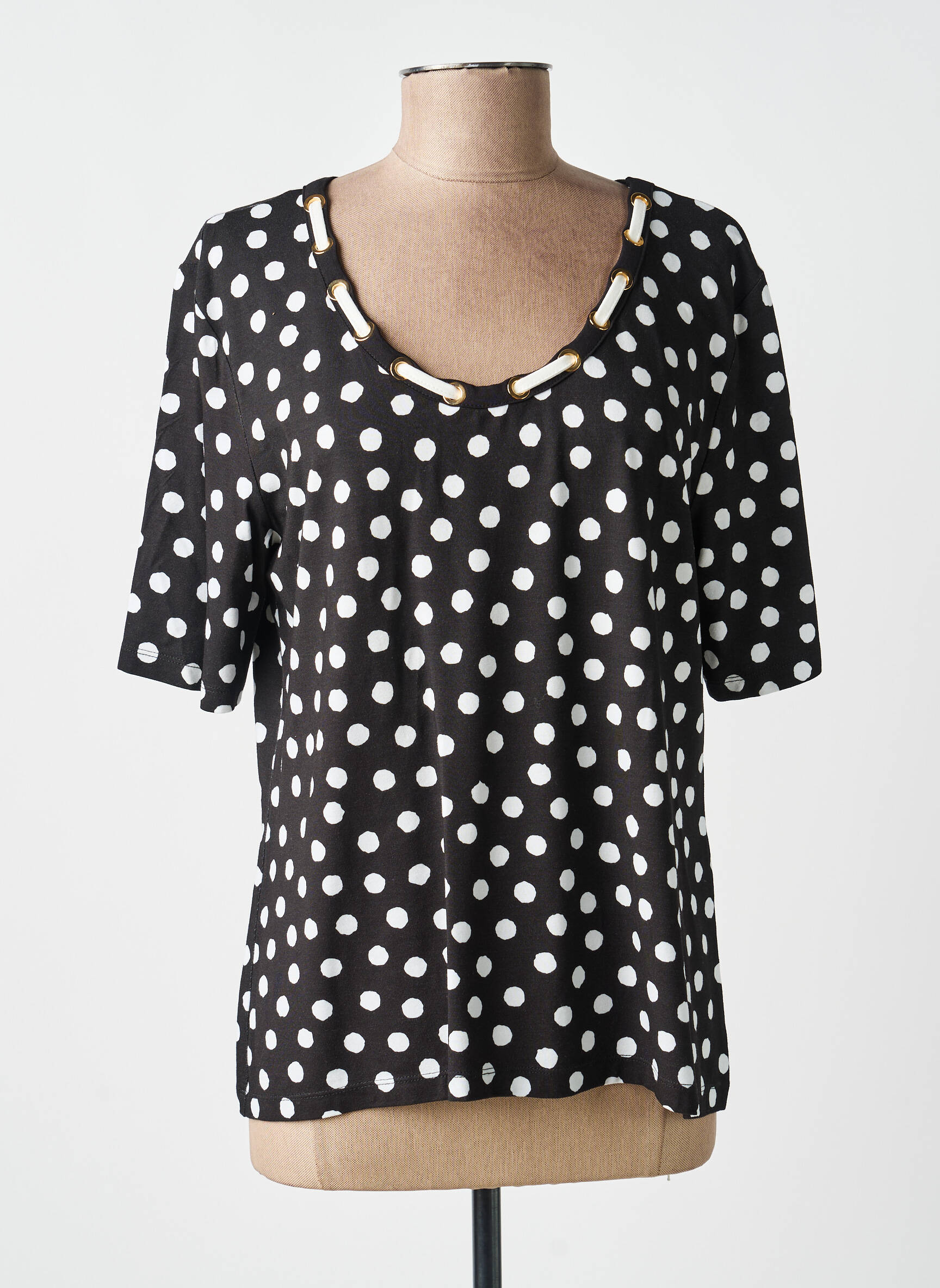 Tricou elasticitate mâneci scurte negru ANANKE femeie