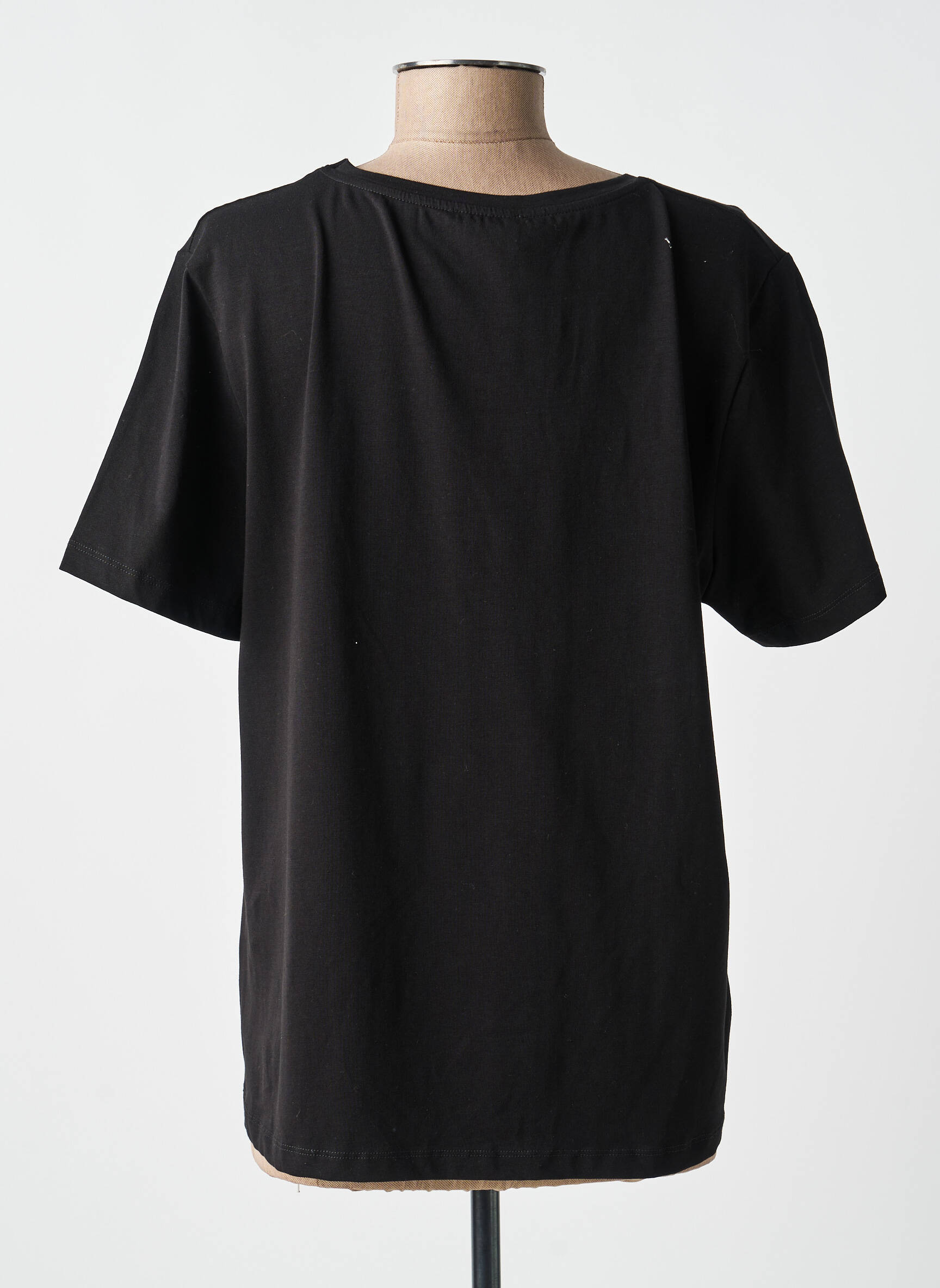 Tricou croială dreaptă mâneci scurte negru DOLCEZZA femeie