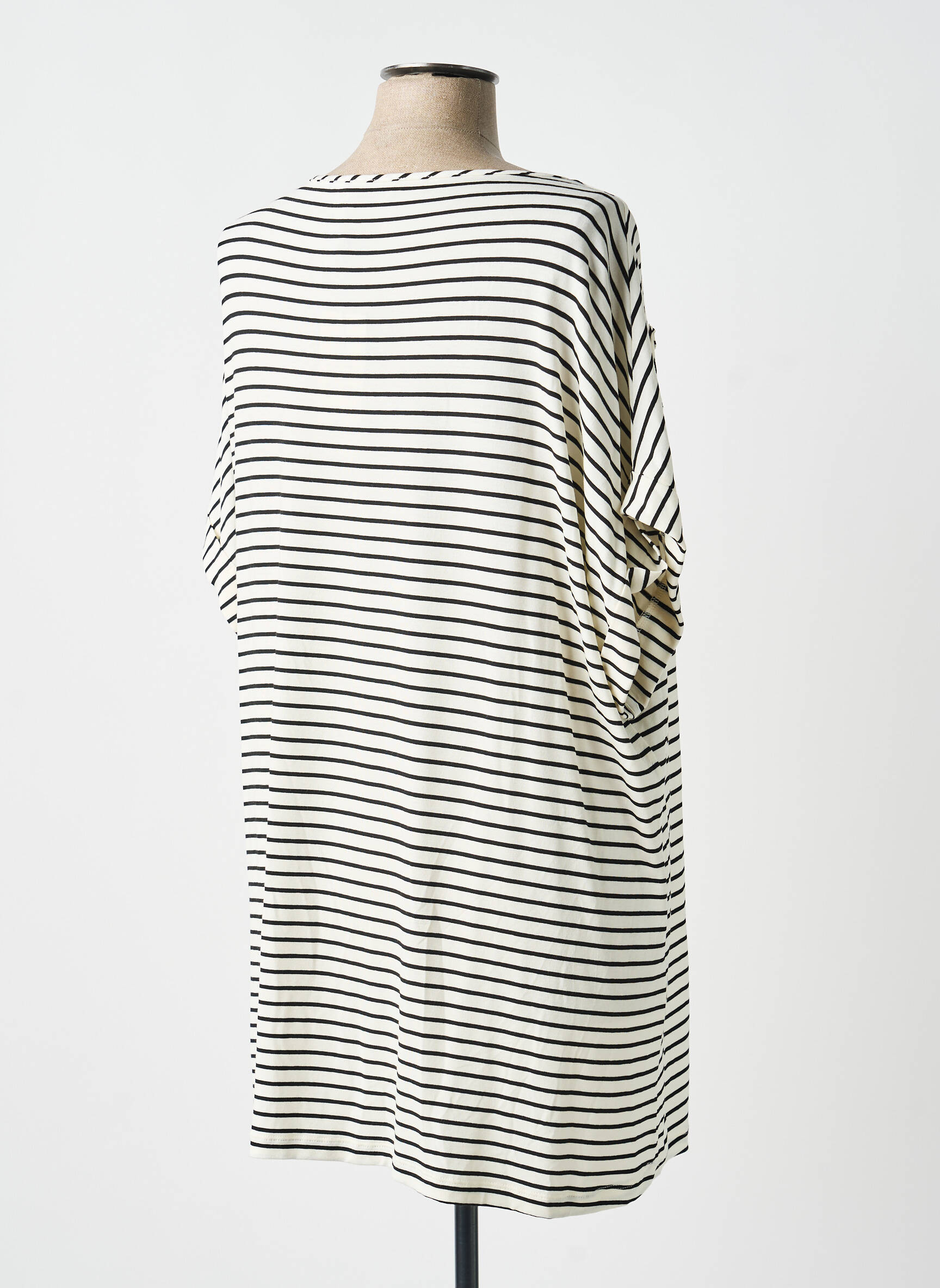 Tricou croială dreaptă mâneci scurte bej MARIA BELLENTANI femeie