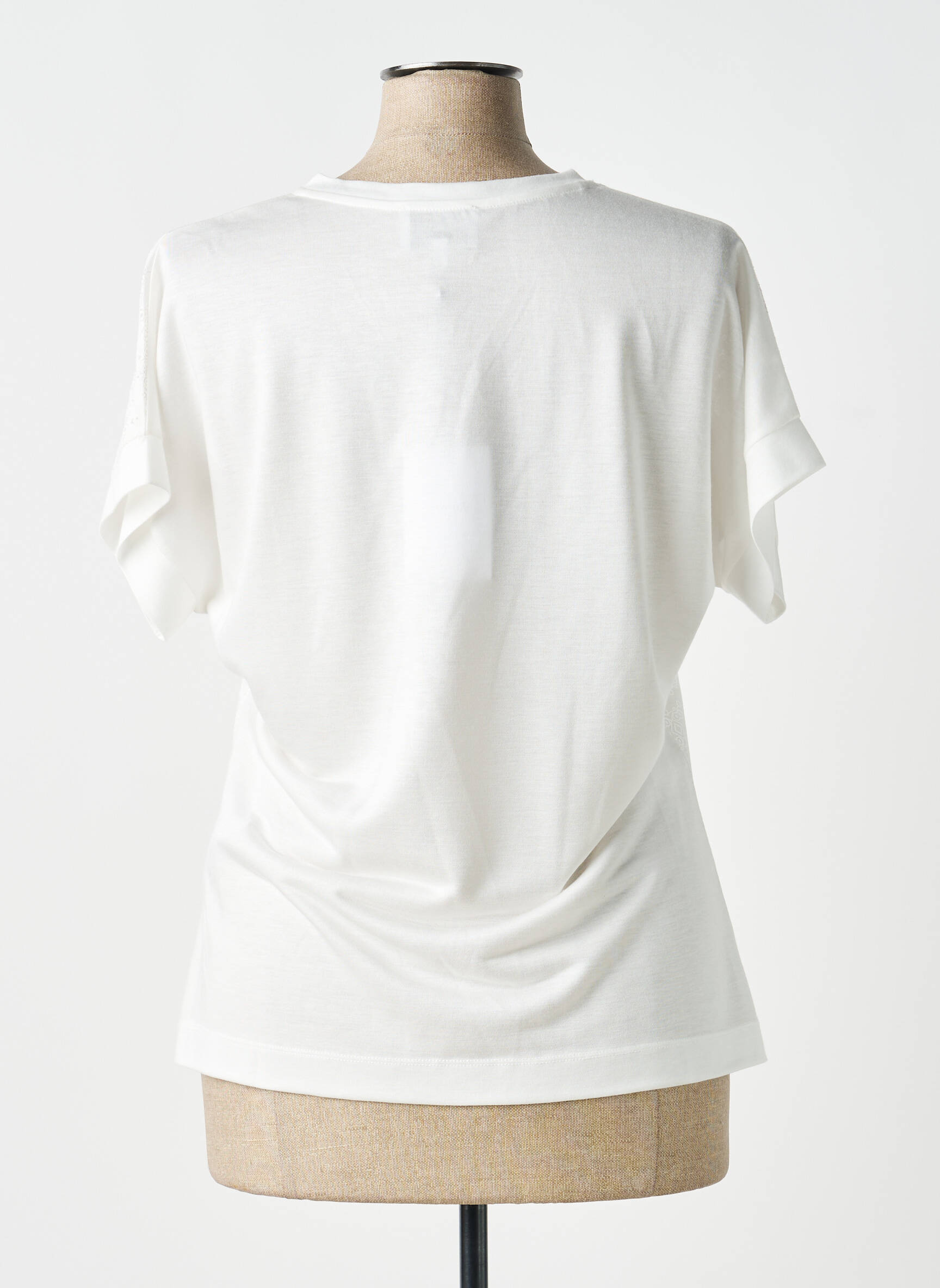 Tricou imprimeu fantezie mâneci scurte alb LEO & UGO femeie