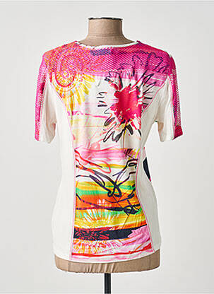 Tricou imprimeu fantezie mâneci scurte roz GUY DUBOUIS femeie