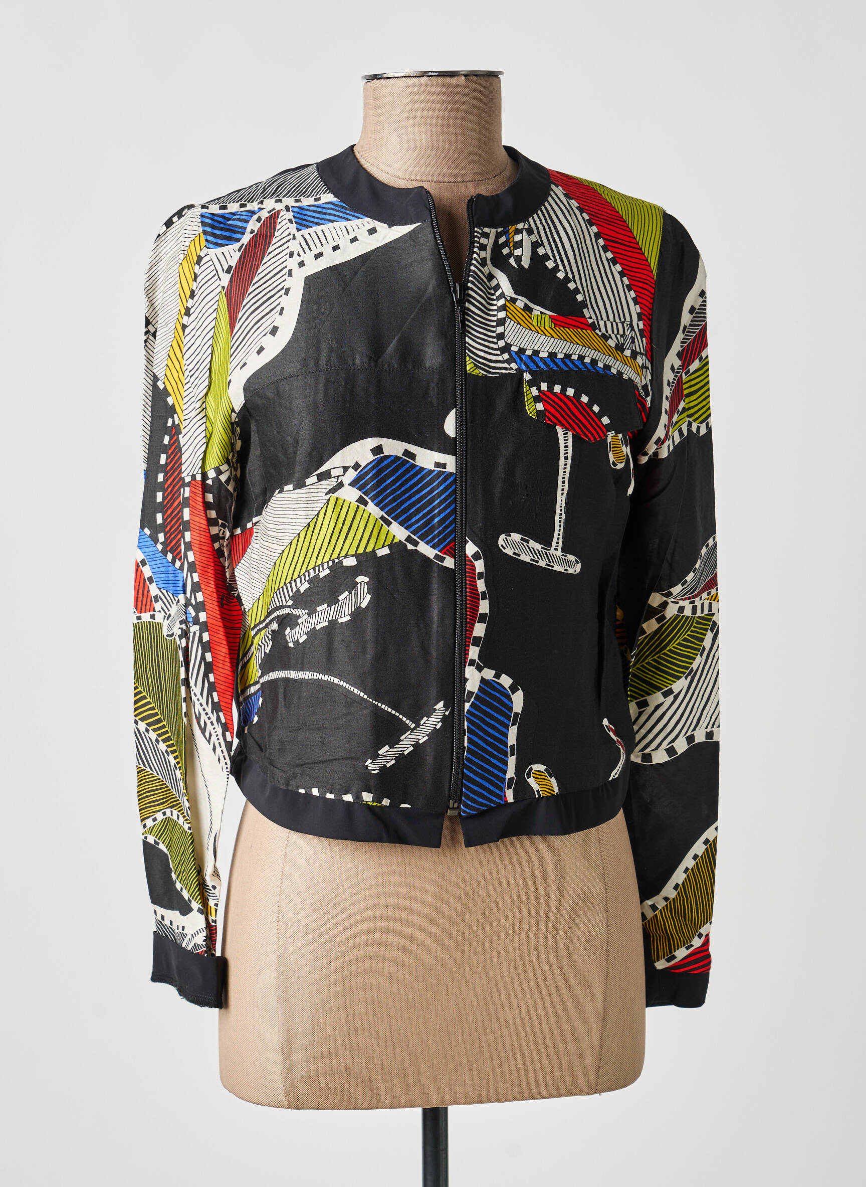 Jachete casual guler rotund negru MERI & ESCA femeie