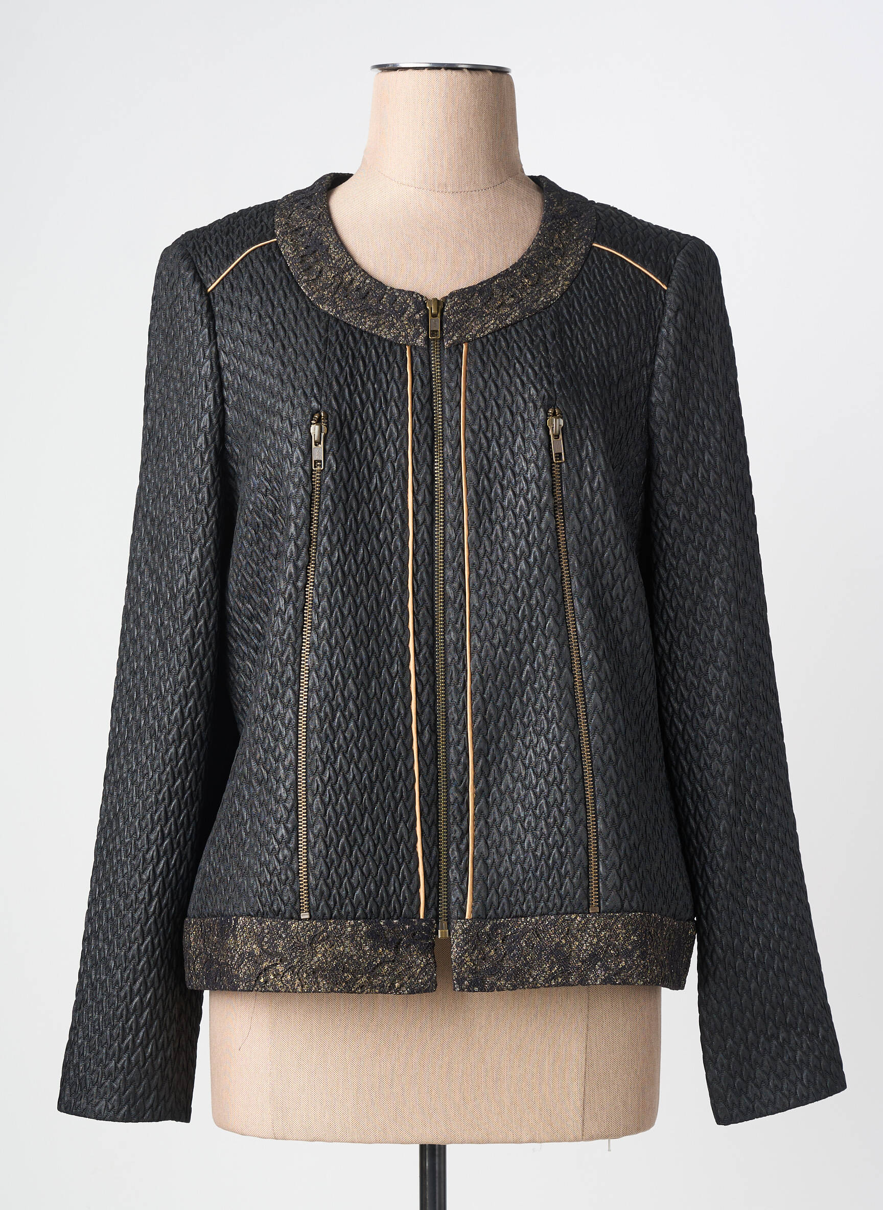 Jachete casual guler rotund negru MERI & ESCA femeie