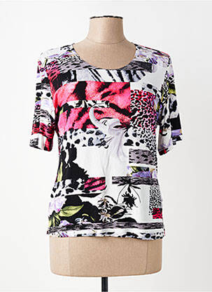 Tricou imprimeu fantezie mâneci scurte roz GUY DUBOUIS femeie