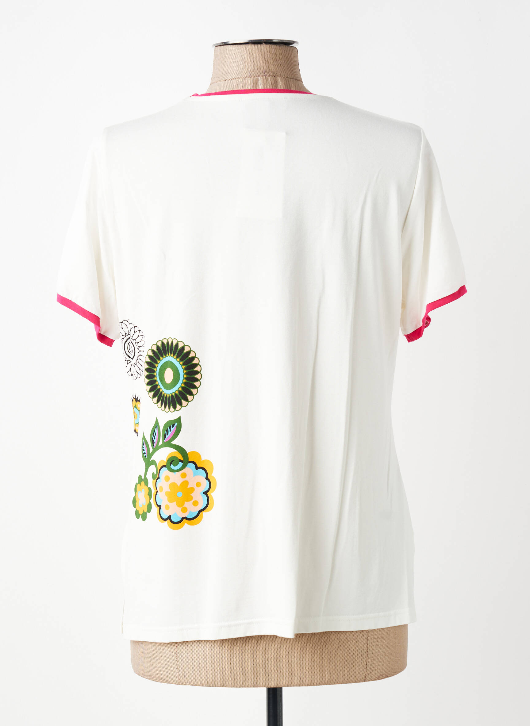 Tricou imprimeu fantezie mâneci scurte alb MERI & ESCA femeie