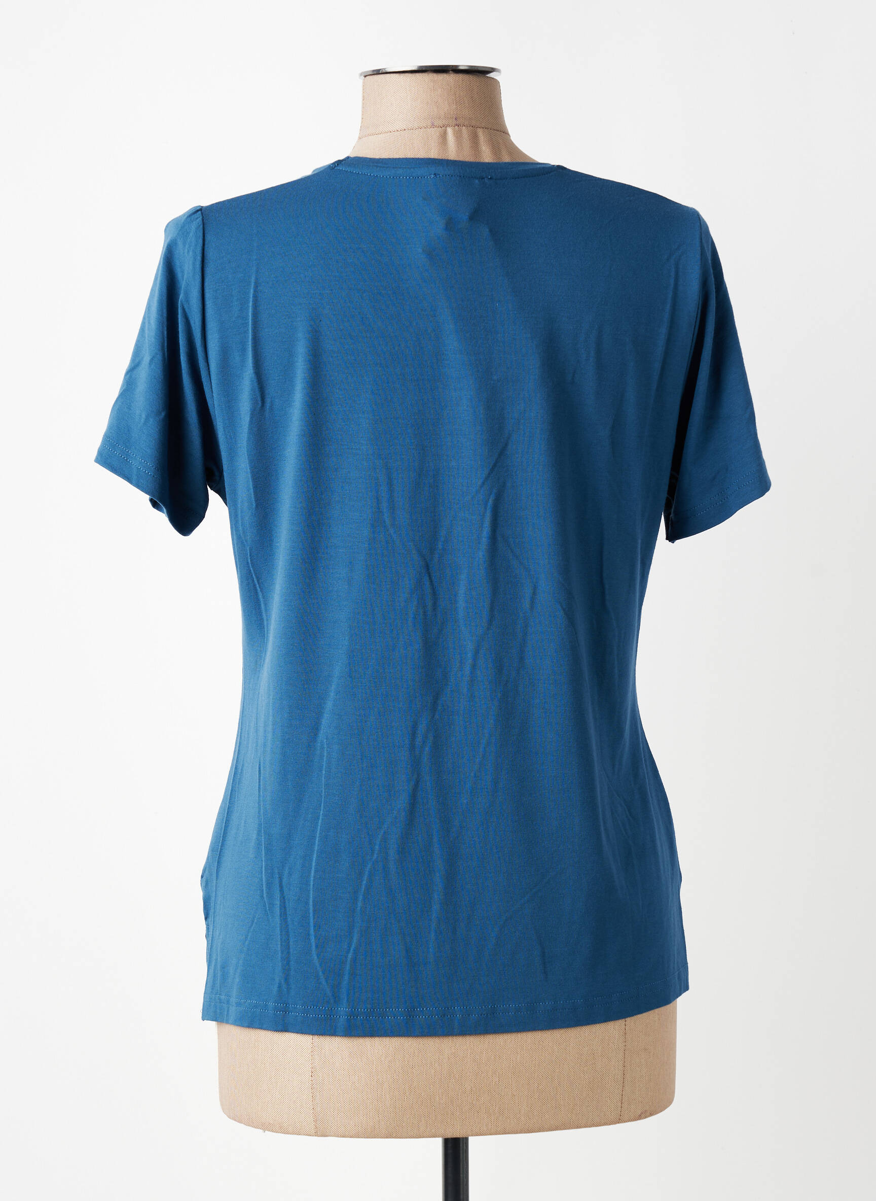Tricou elasticitate mâneci scurte albastru GUY DUBOUIS femeie
