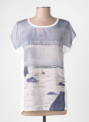 Tricou imprimeu fantezie mâneci scurte alb MERI & ESCA femeie