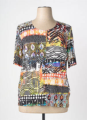 Tricou imprimeu fantezie mâneci scurte negru GUY DUBOUIS femeie
