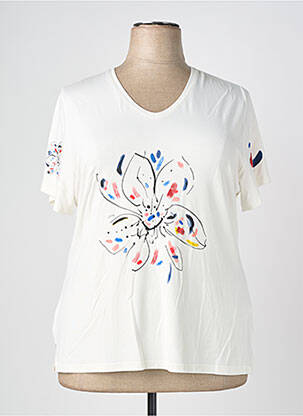 Tricou imprimeu fantezie mâneci scurte alb GUY DUBOUIS femeie