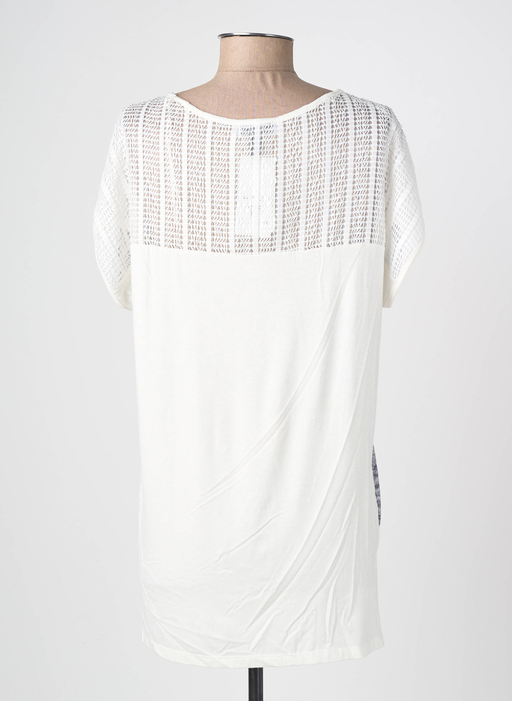 Tricou imprimeu fantezie mâneci scurte gri MERI & ESCA femeie
