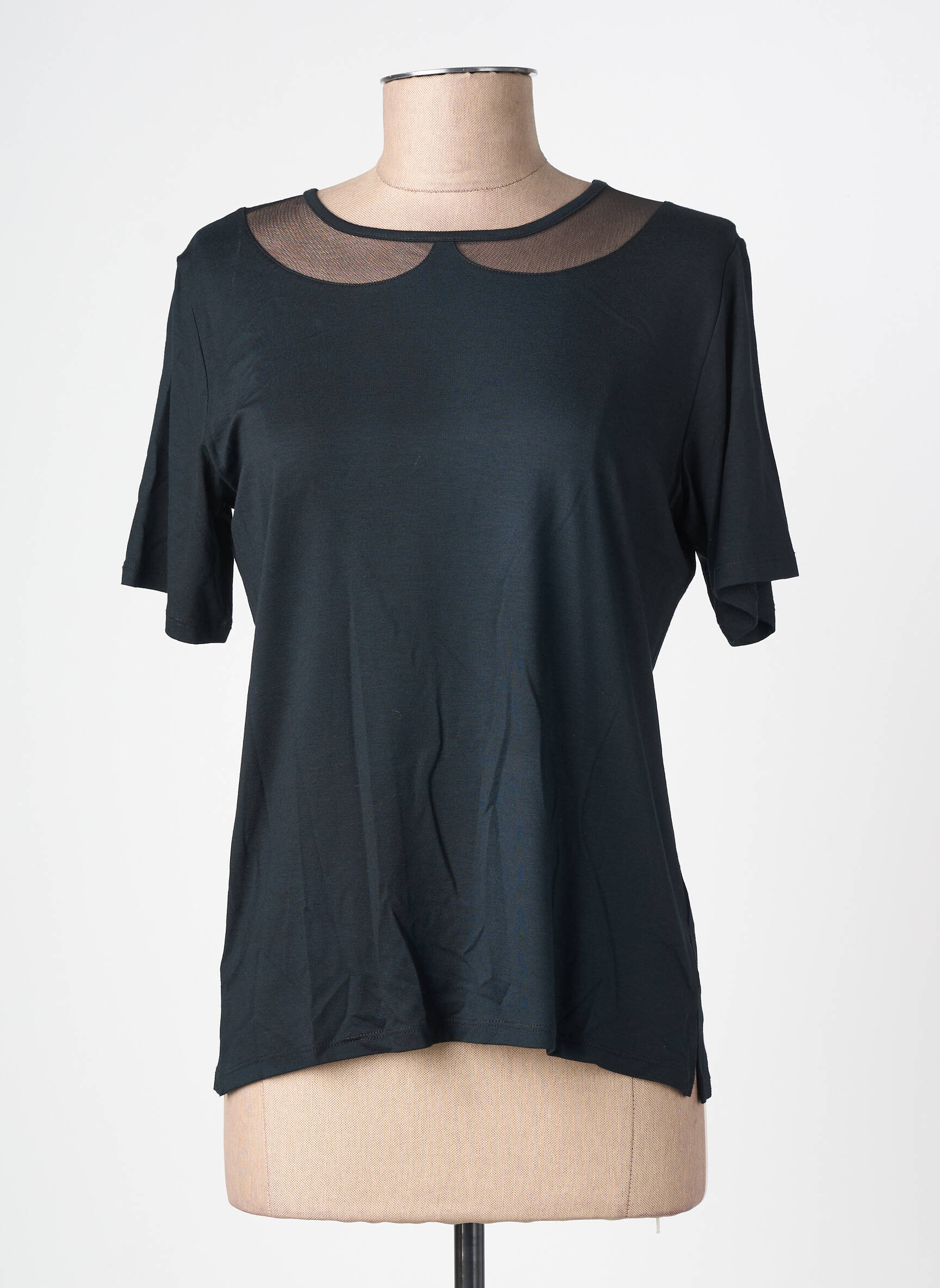 Tricou elasticitate mâneci scurte negru GUY DUBOUIS femeie