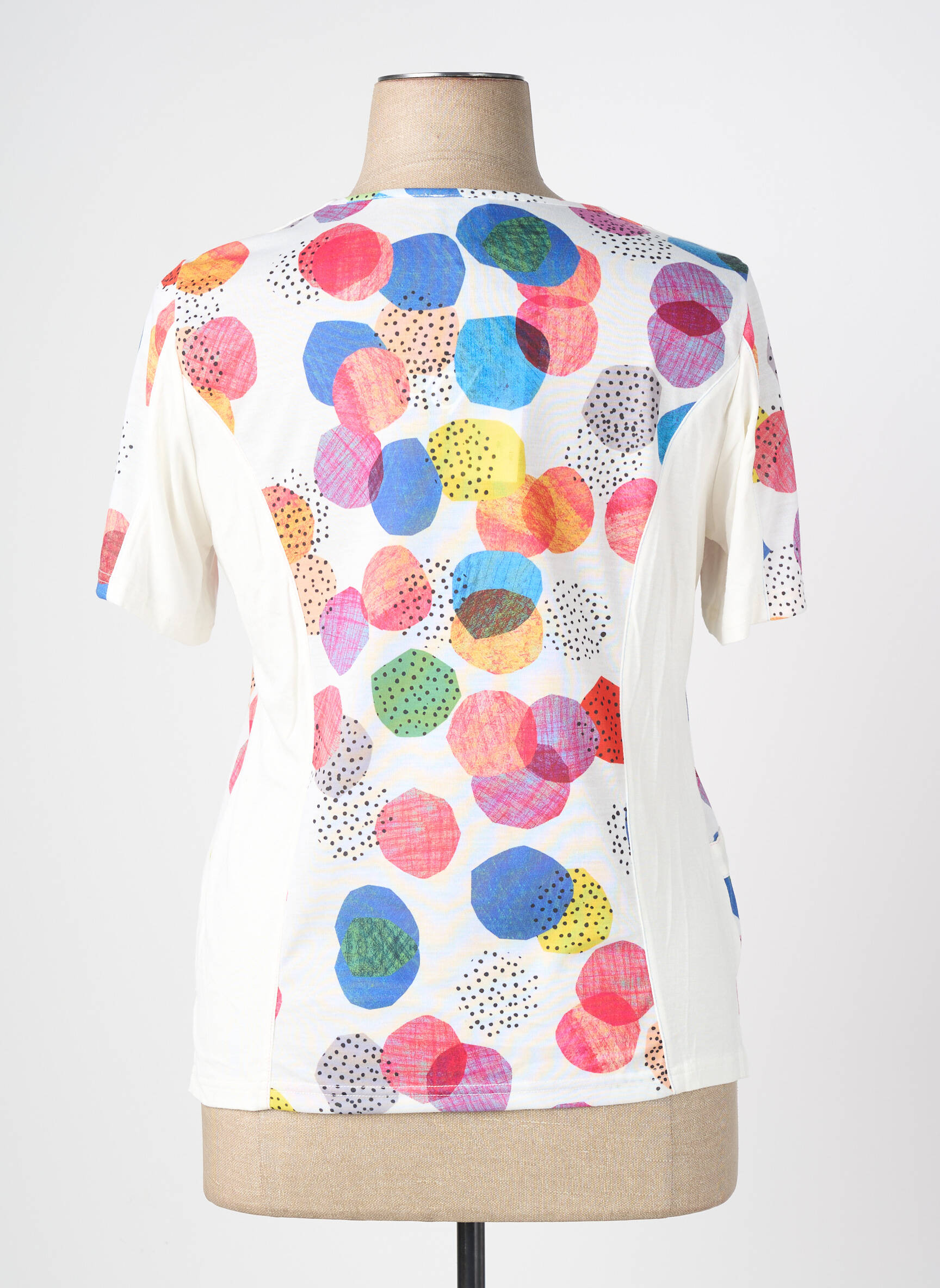 Tricou croială cambrată mâneci scurte alb GUY DUBOUIS femeie