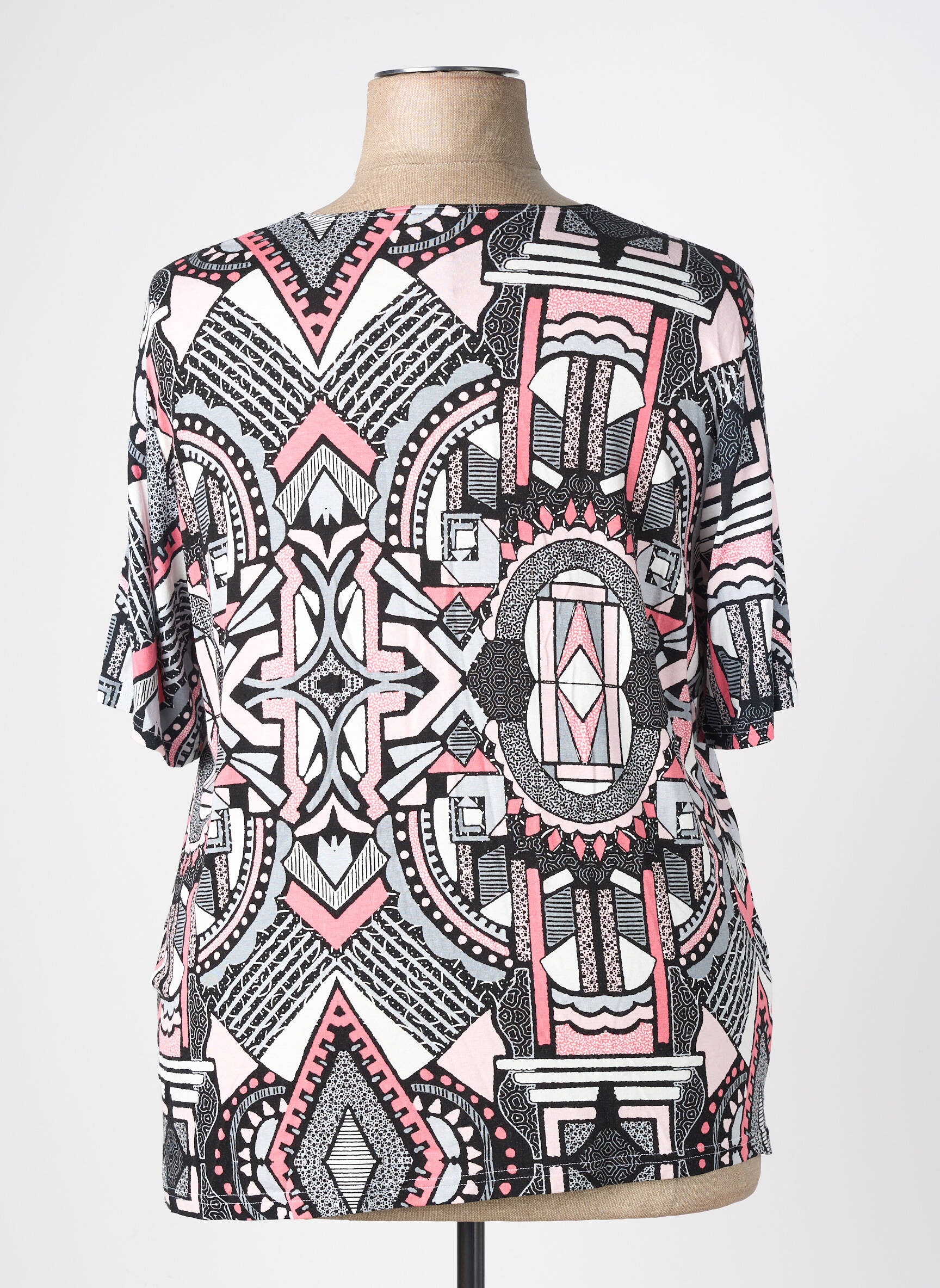Tricou imprimeu fantezie mâneci scurte negru GUY DUBOUIS femeie