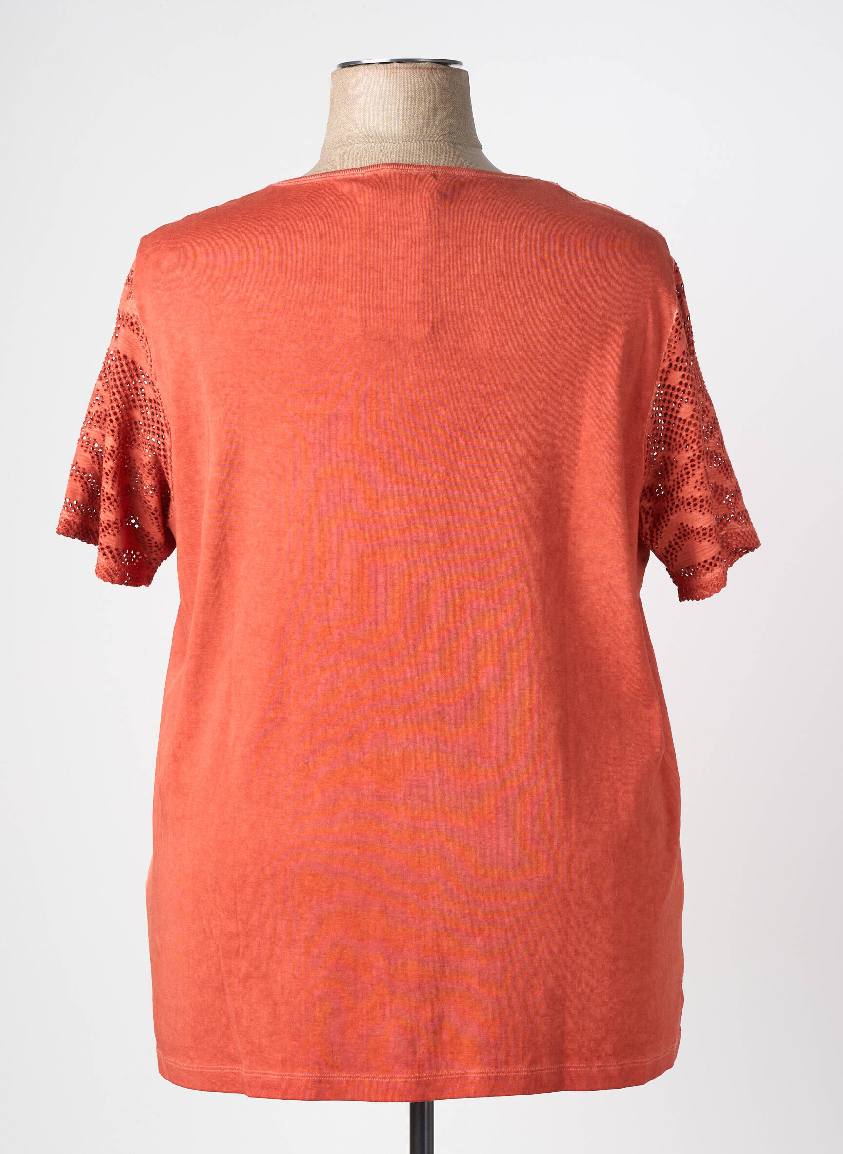 Tricou serigrafie flockată mâneci scurte portocalie BAGORAZ femeie