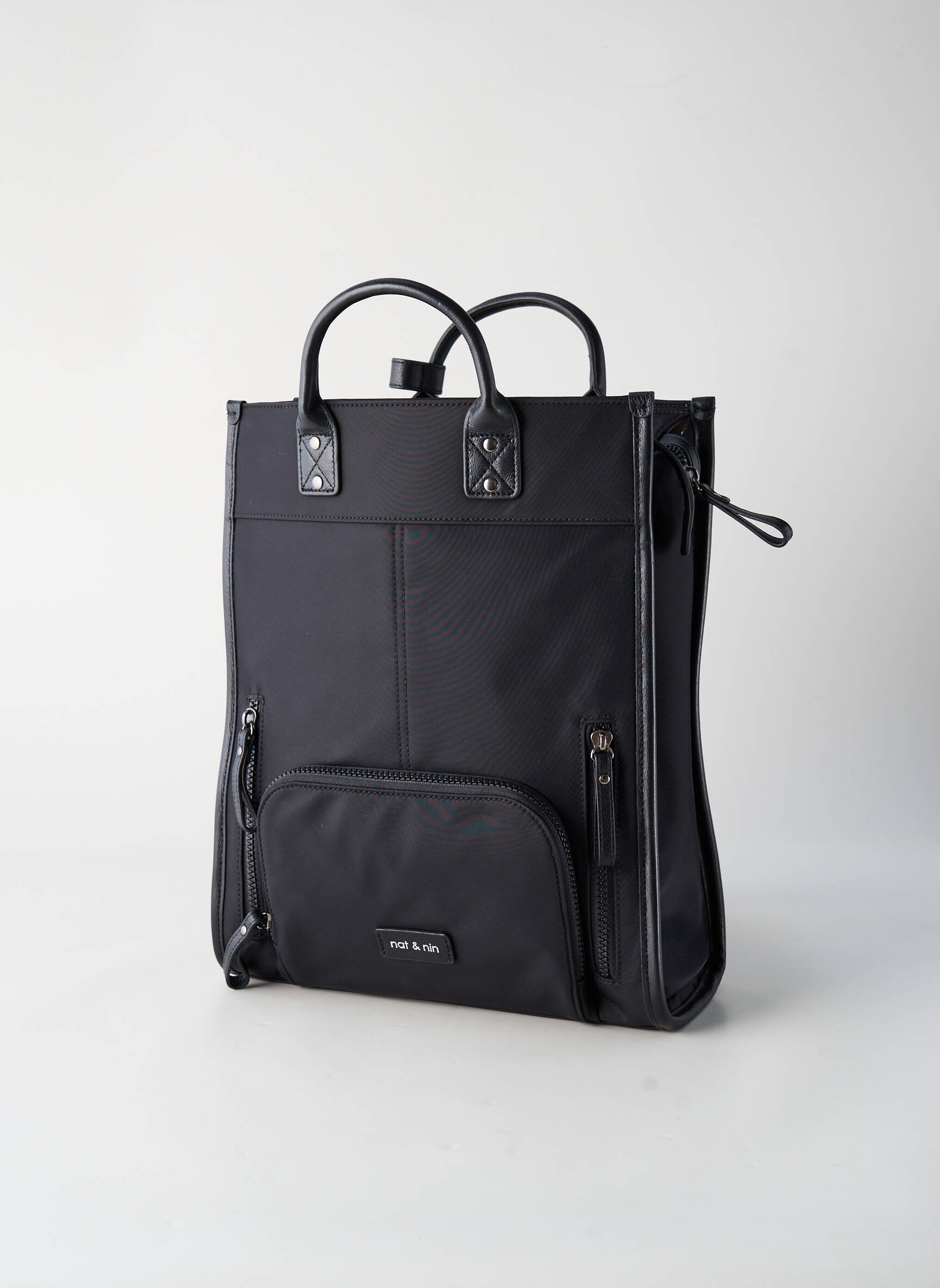 Rucsac buzunare negru NAT & NIN femeie
