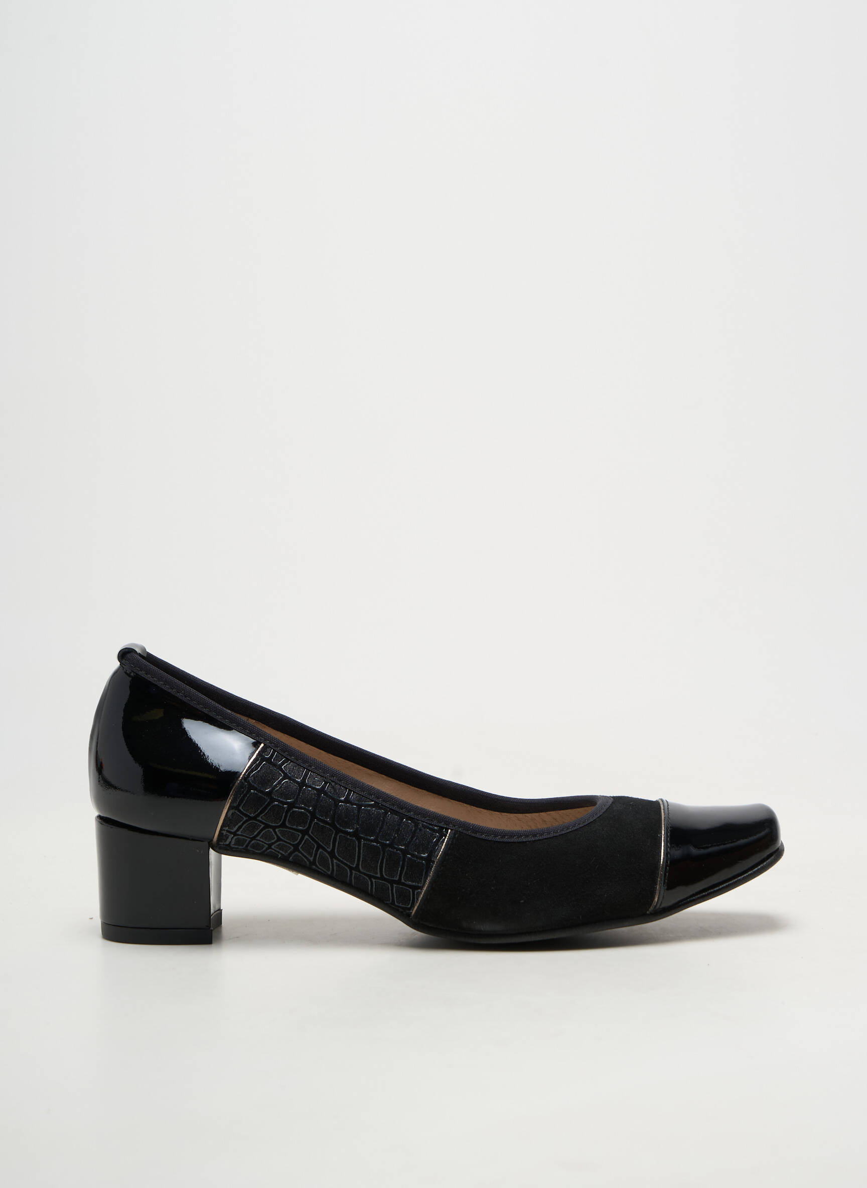 Pantofi cu toc vârf pătrat toc de 4 la 6 cm negru BRENDA ZARO femeie
