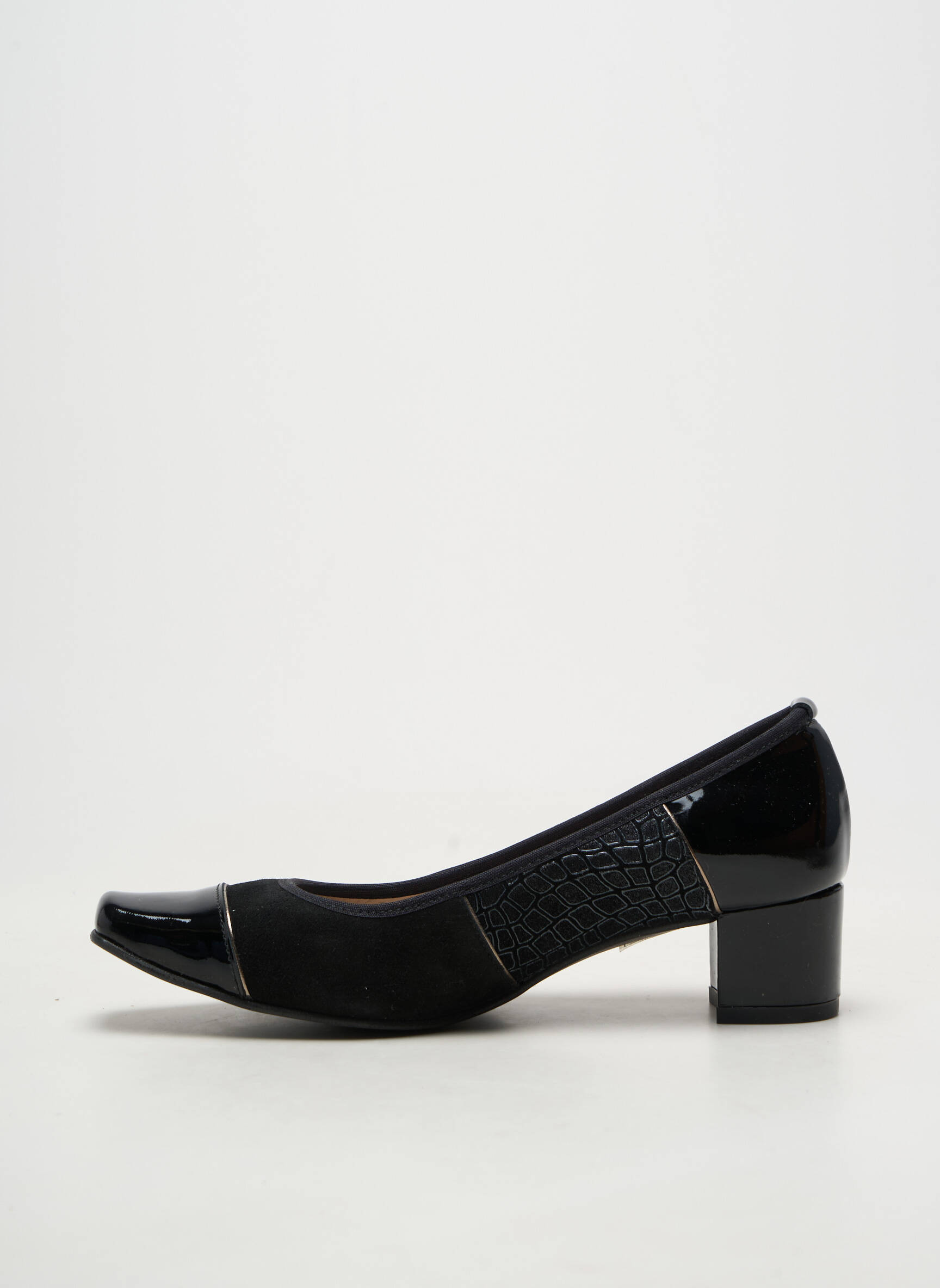 Pantofi cu toc vârf pătrat toc de 4 la 6 cm negru BRENDA ZARO femeie