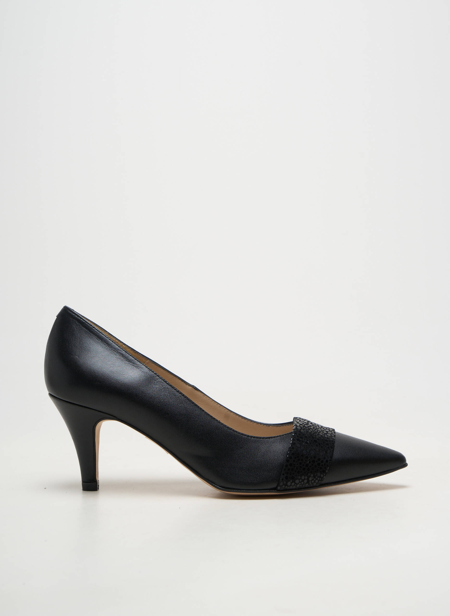 Pantofi cu toc material neted toc de 7 la 9 cm negru BRENDA ZARO femeie