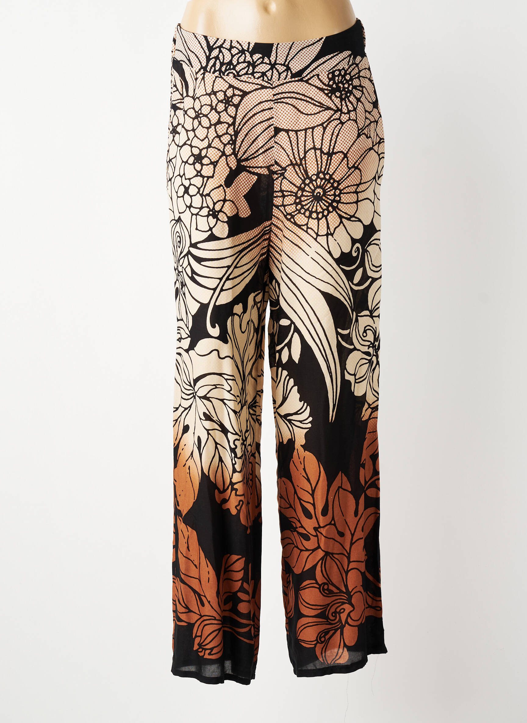 Pantalon drept țesătură poplin mărime normală negru ELEONORA AMADEI femeie