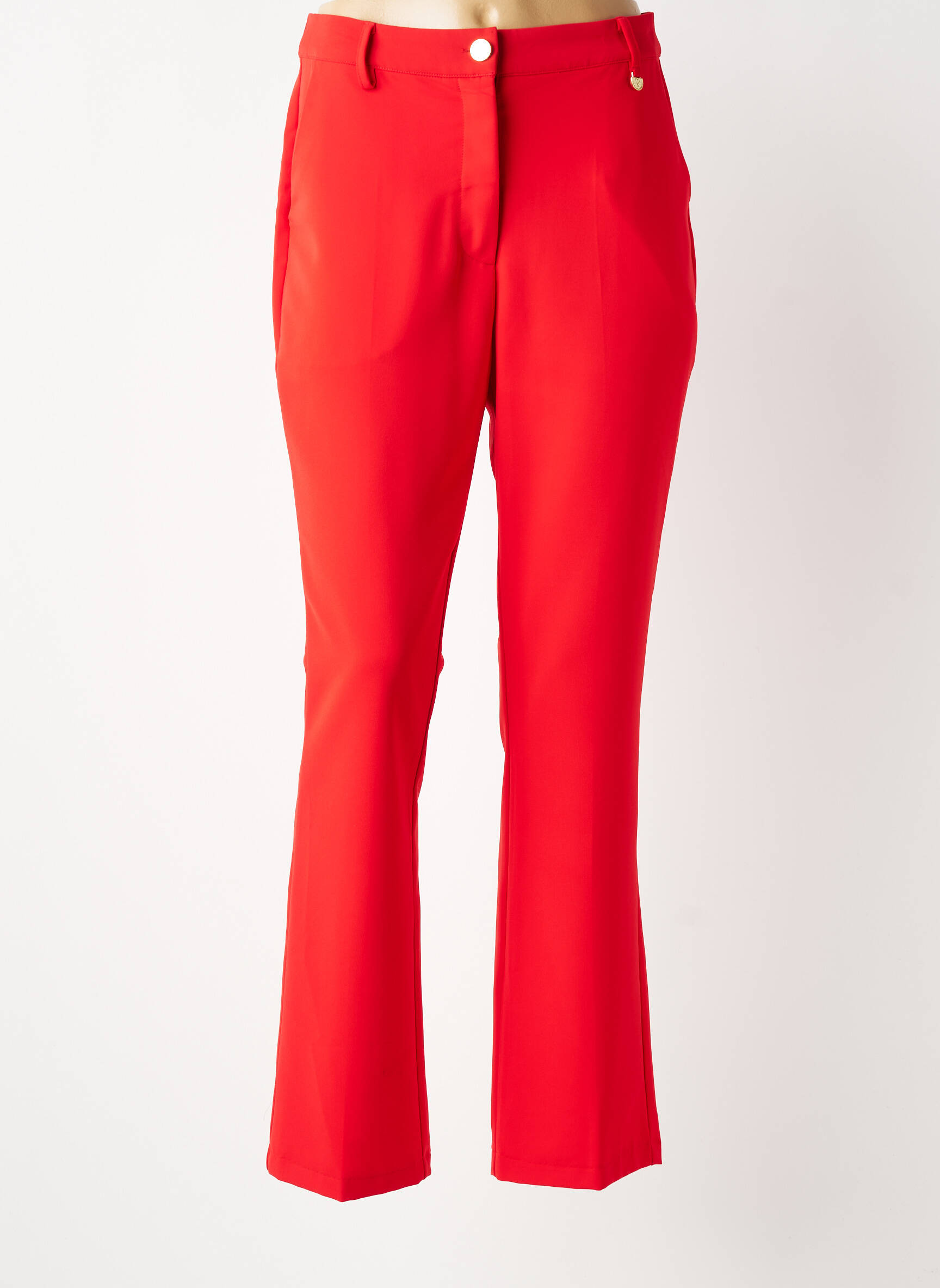 Pantalon drept țesătură poplin mărime normală roșu LOLA CASADEMUNT femeie