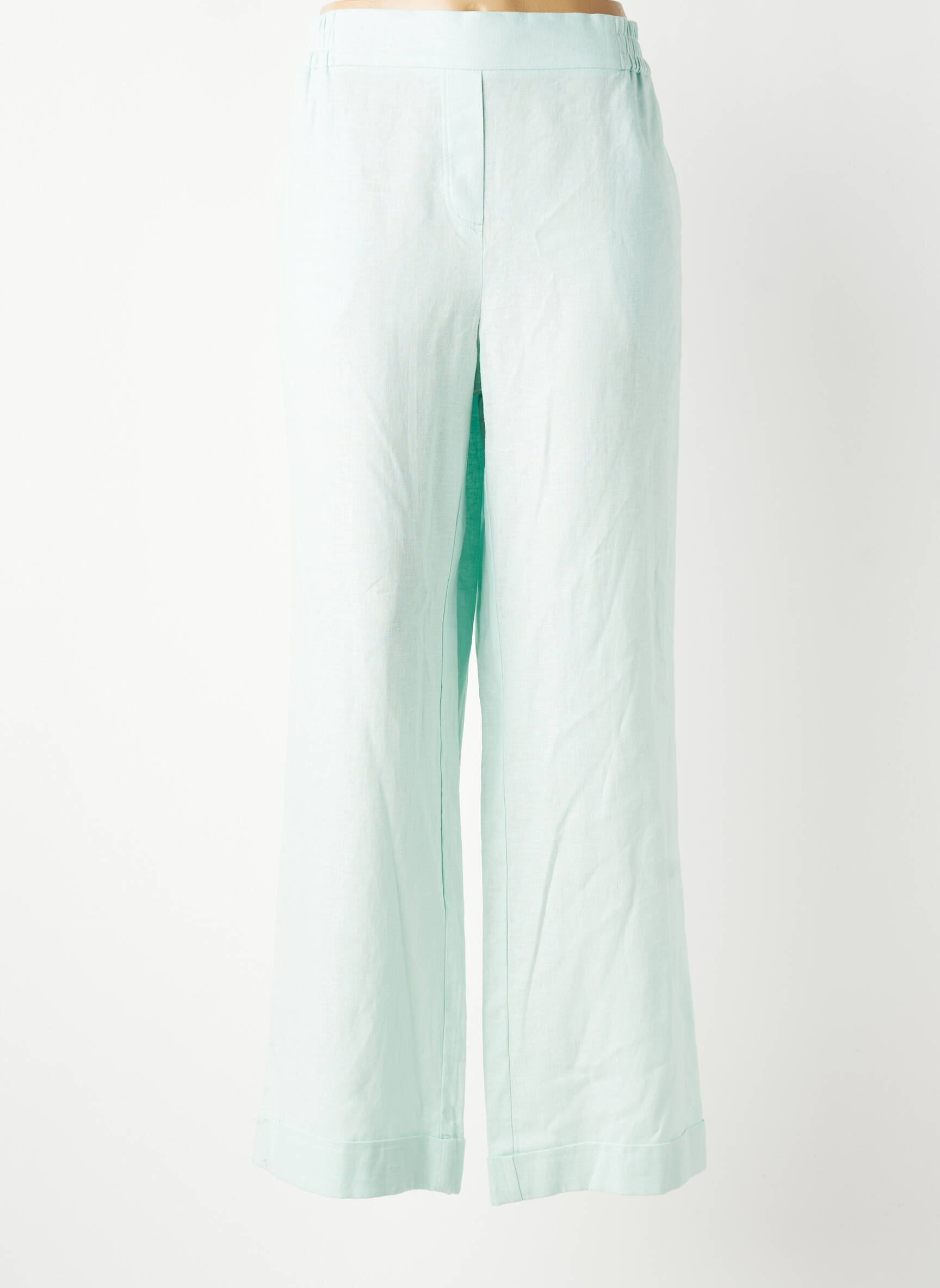Pantalon drept talie elastică mărime normală albastru LESLIE femeie