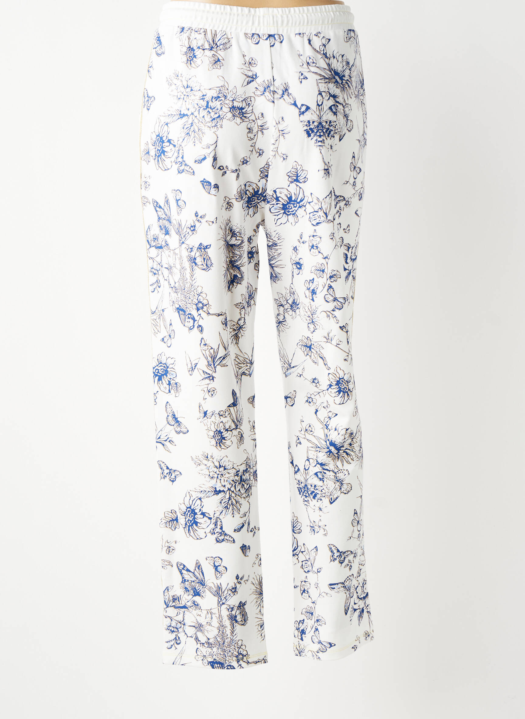 Pantalon drept elasticitate mărime normală alb LEO & UGO femeie