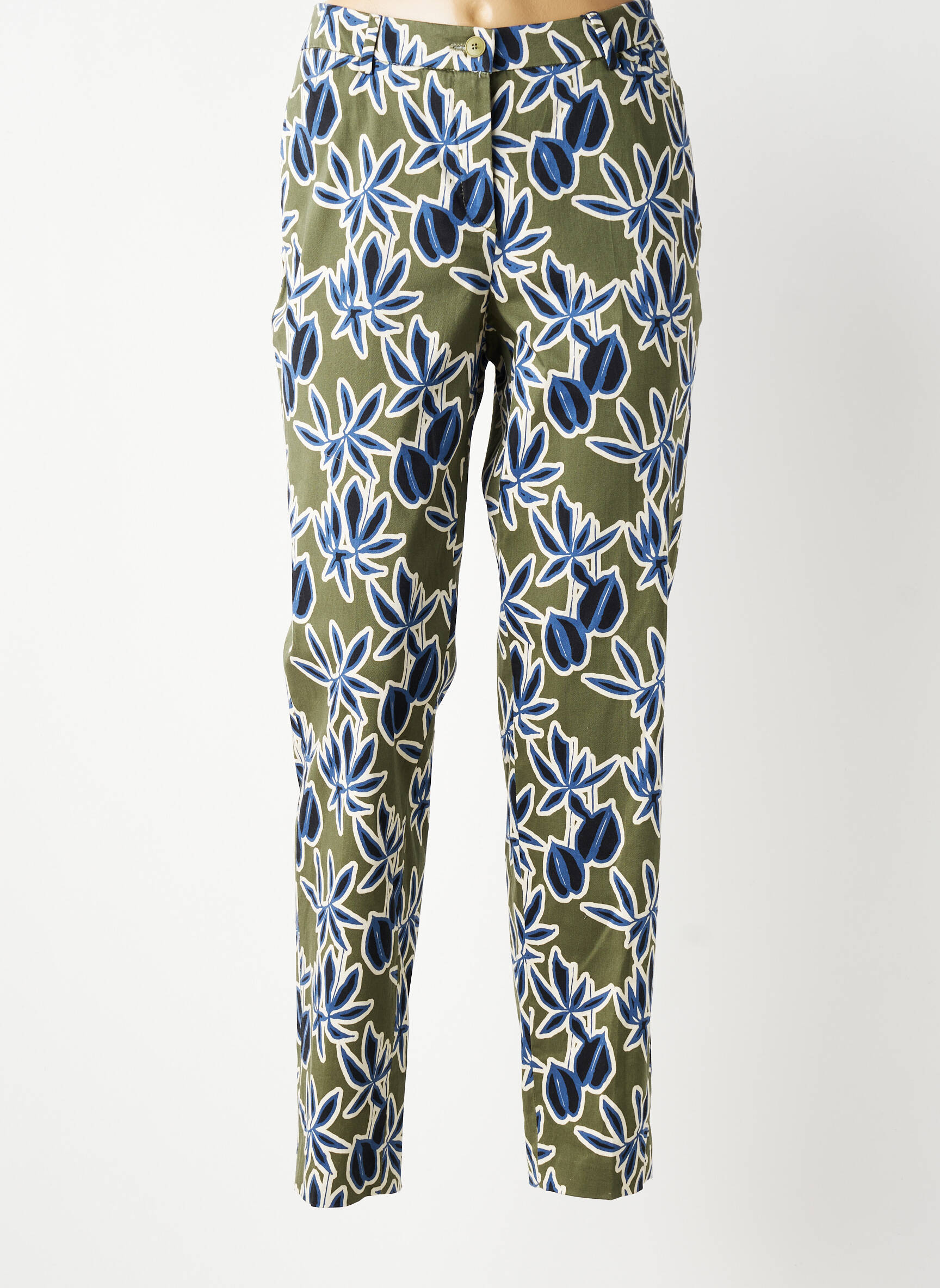 Pantalon drept elasticitate mărime normală verde GARDEUR femeie