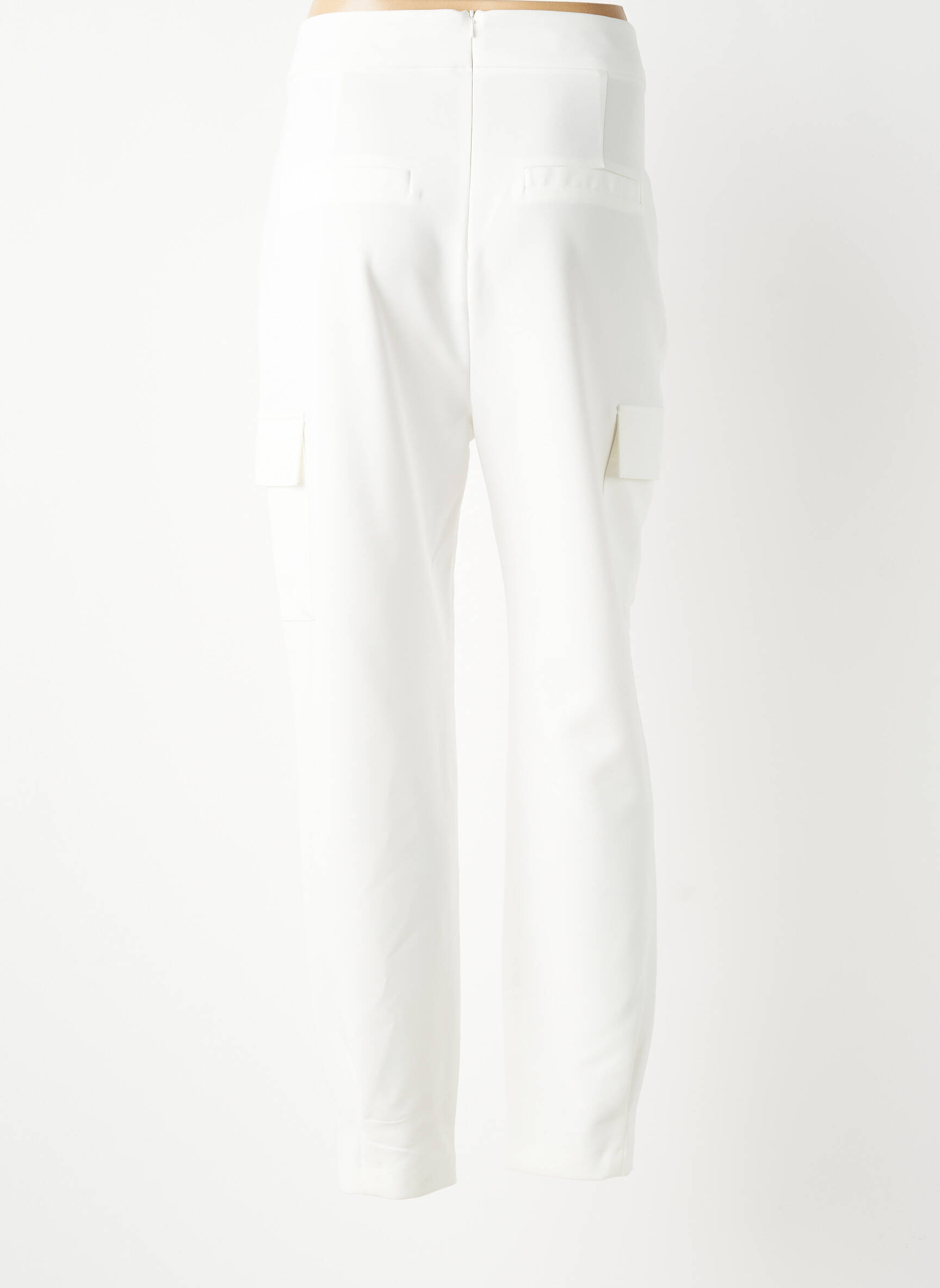 Pantalon drept elasticitate mărime normală alb LESLIE femeie