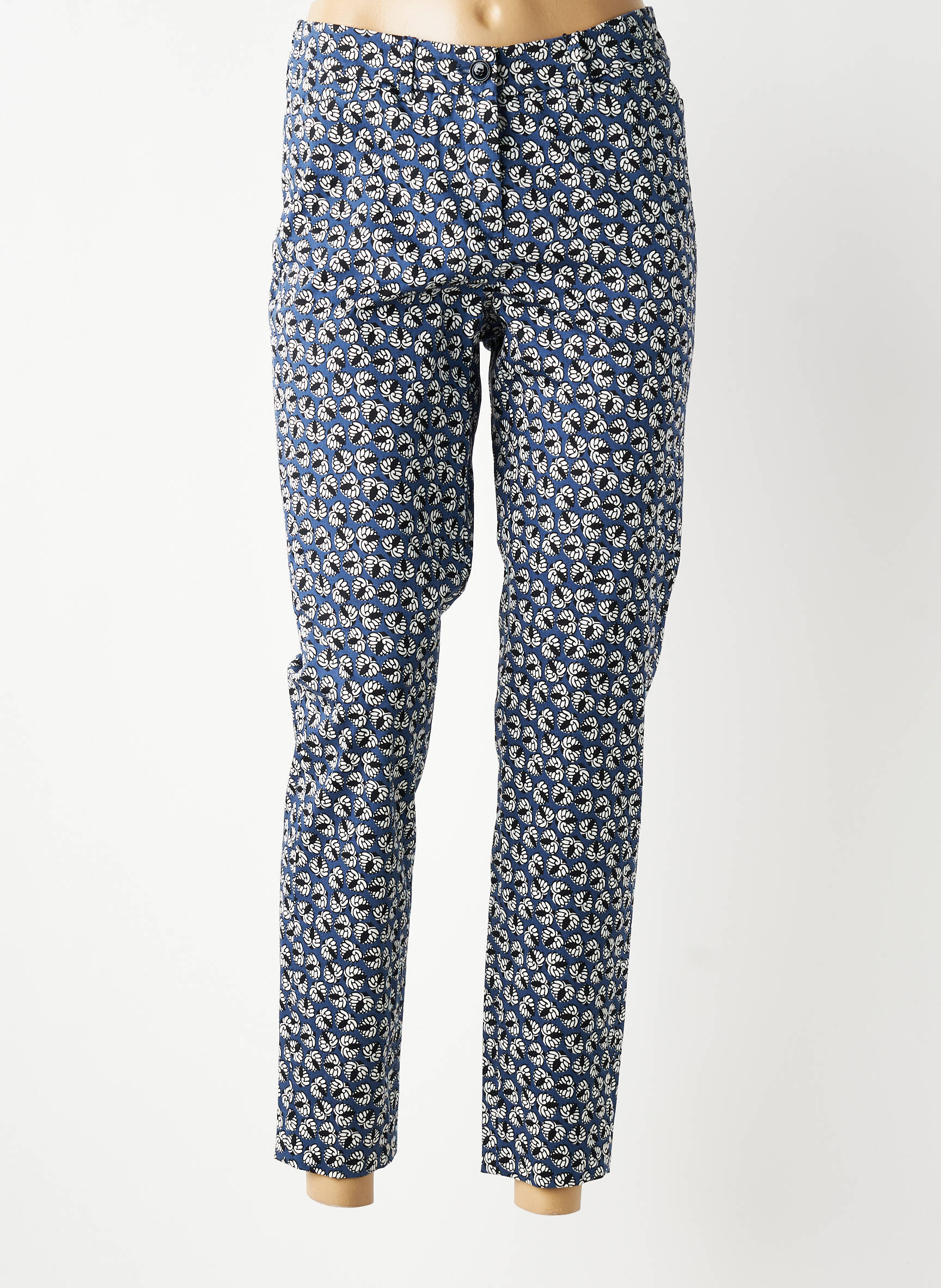 Pantalon slim țesătură poplin mărime normală albastru GARDEUR femeie