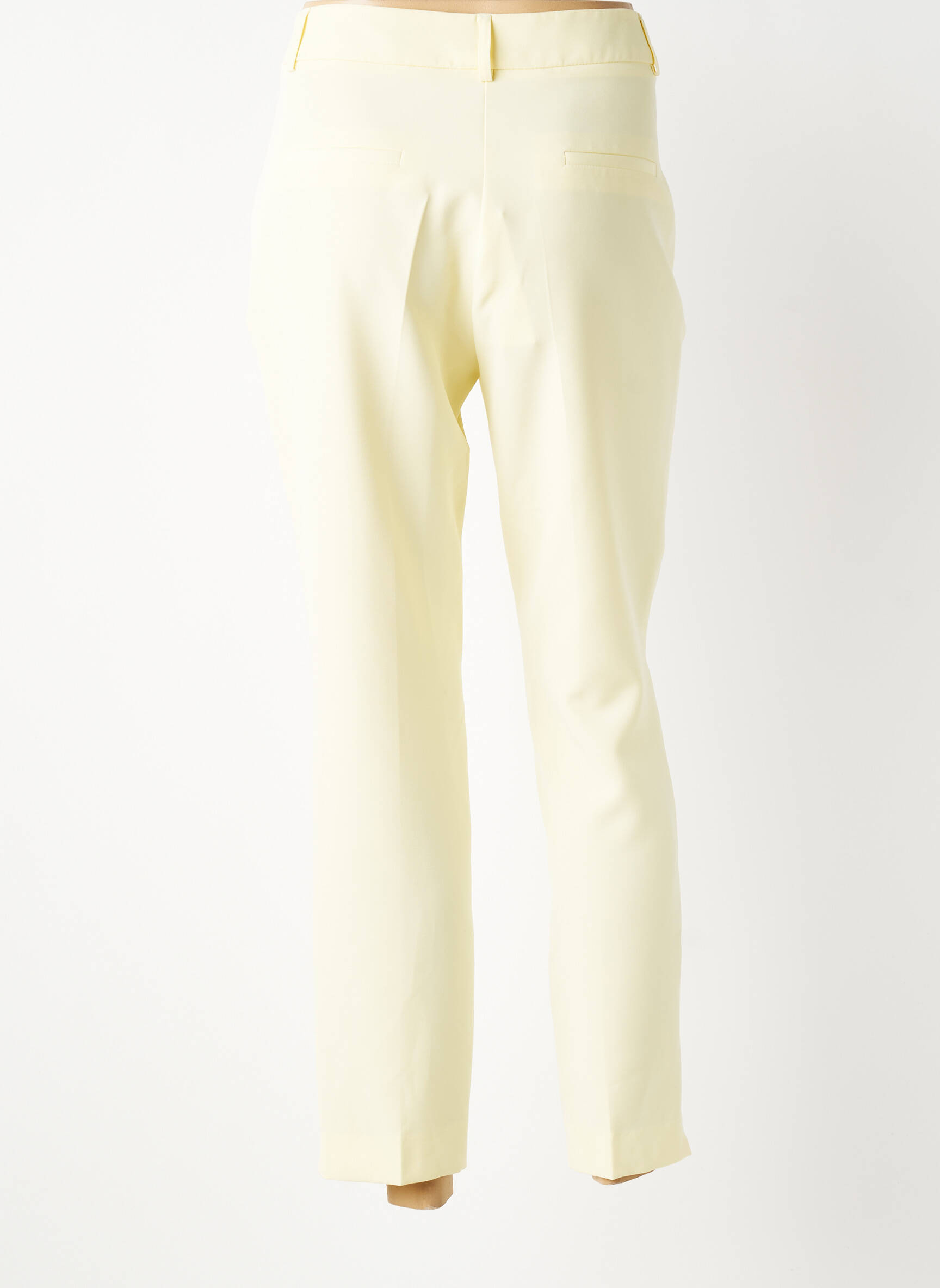 Pantalon drept țesătură poplin mărime normală galben LESLIE femeie