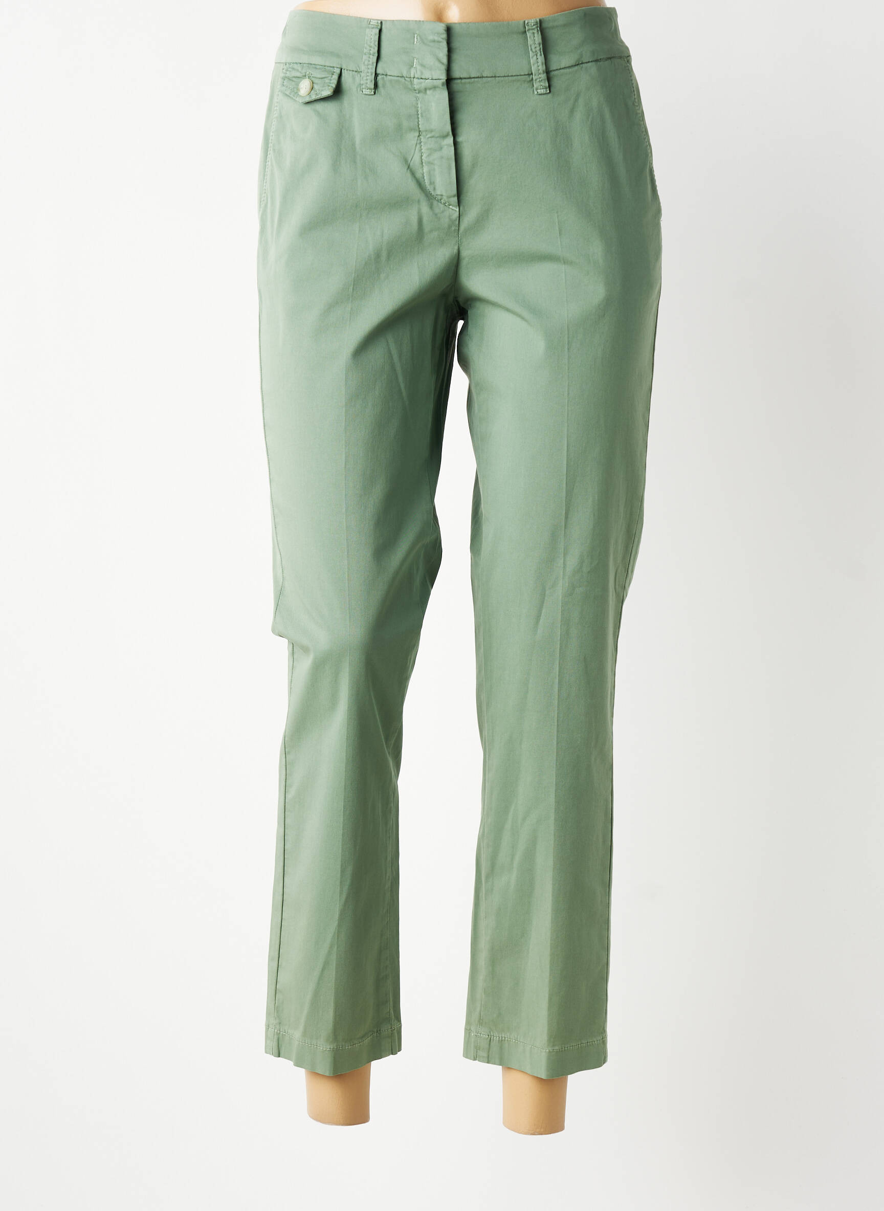 Pantalon drept elasticitate mărime normală verde GARDEUR femeie