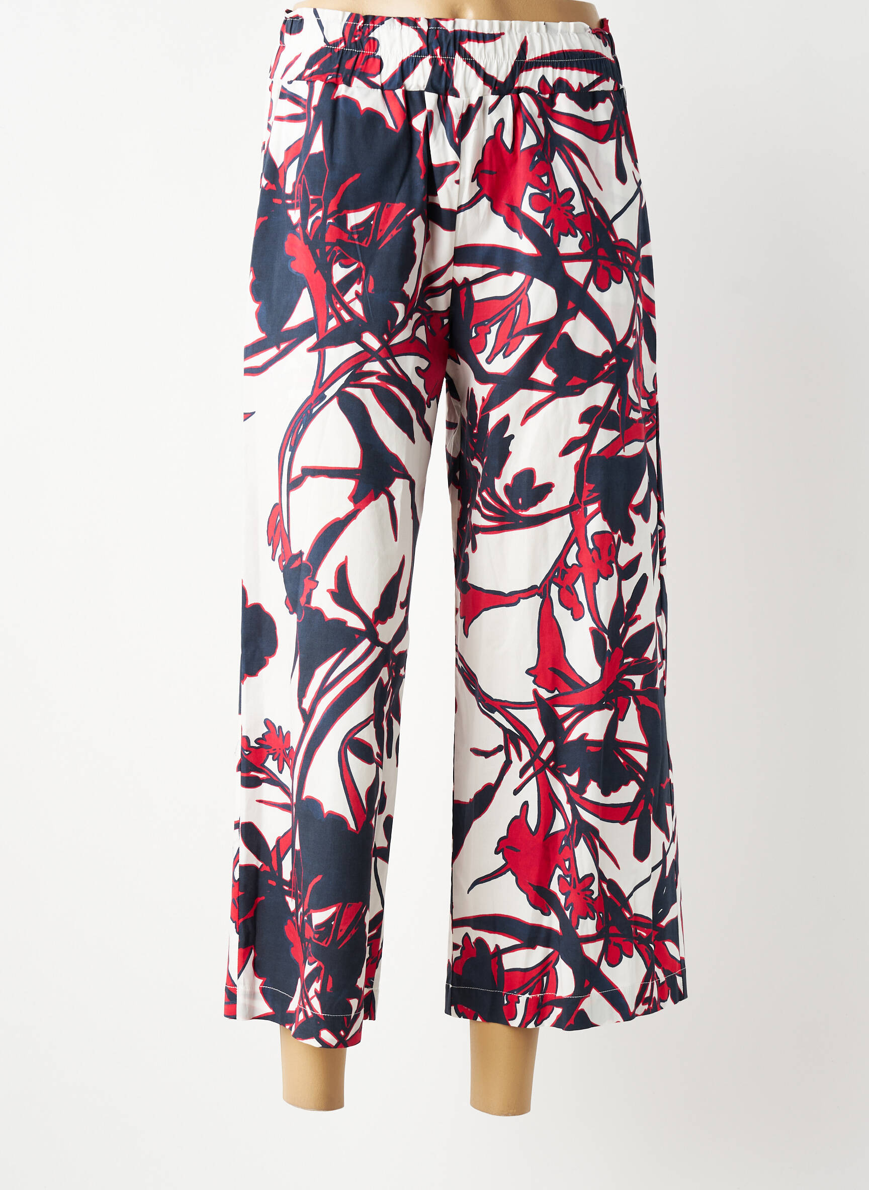 Pantalon 7/8 talie elastică mărime normală albastru MARIA BELLENTANI femeie