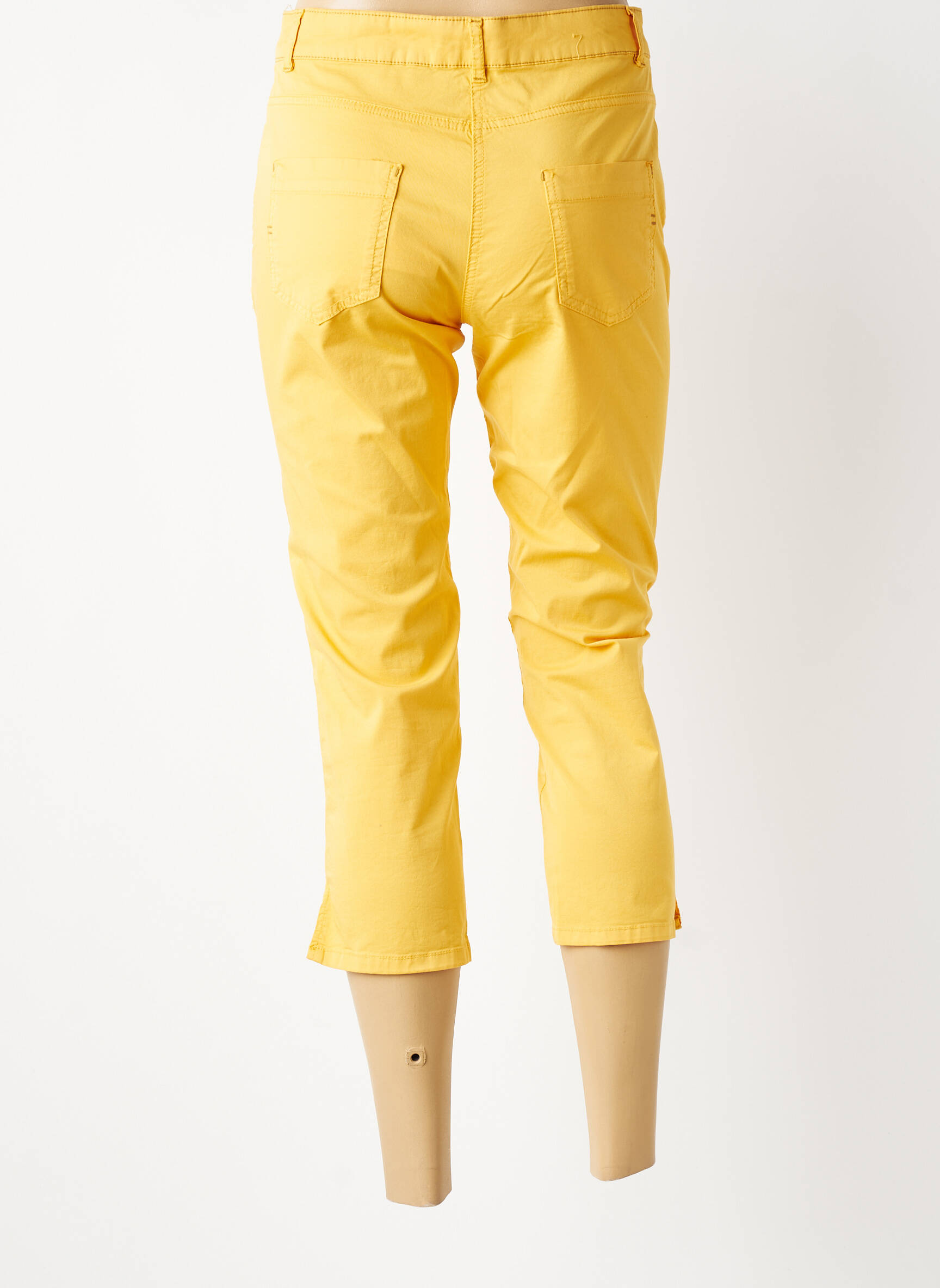 Pantalon trei sferturi elasticitate mărime normală galben FUEGO WOMAN femeie
