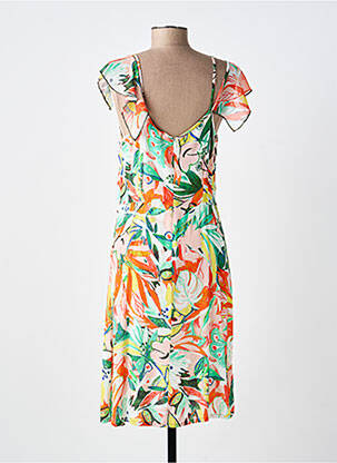 Rochie midi imprimeu floral mâneci scurte verde PAUL BRIAL femeie