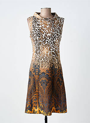 Rochie midi croială fluidă fără mâneci maro PAUL BRIAL femeie