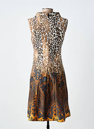 Rochie midi croială fluidă fără mâneci maro PAUL BRIAL femeie